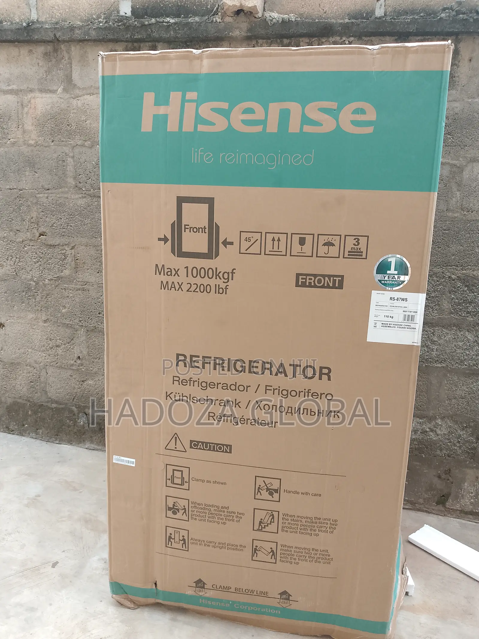 Hisense Twin Compartment Refrigerator - Rs-87ws - 643 L