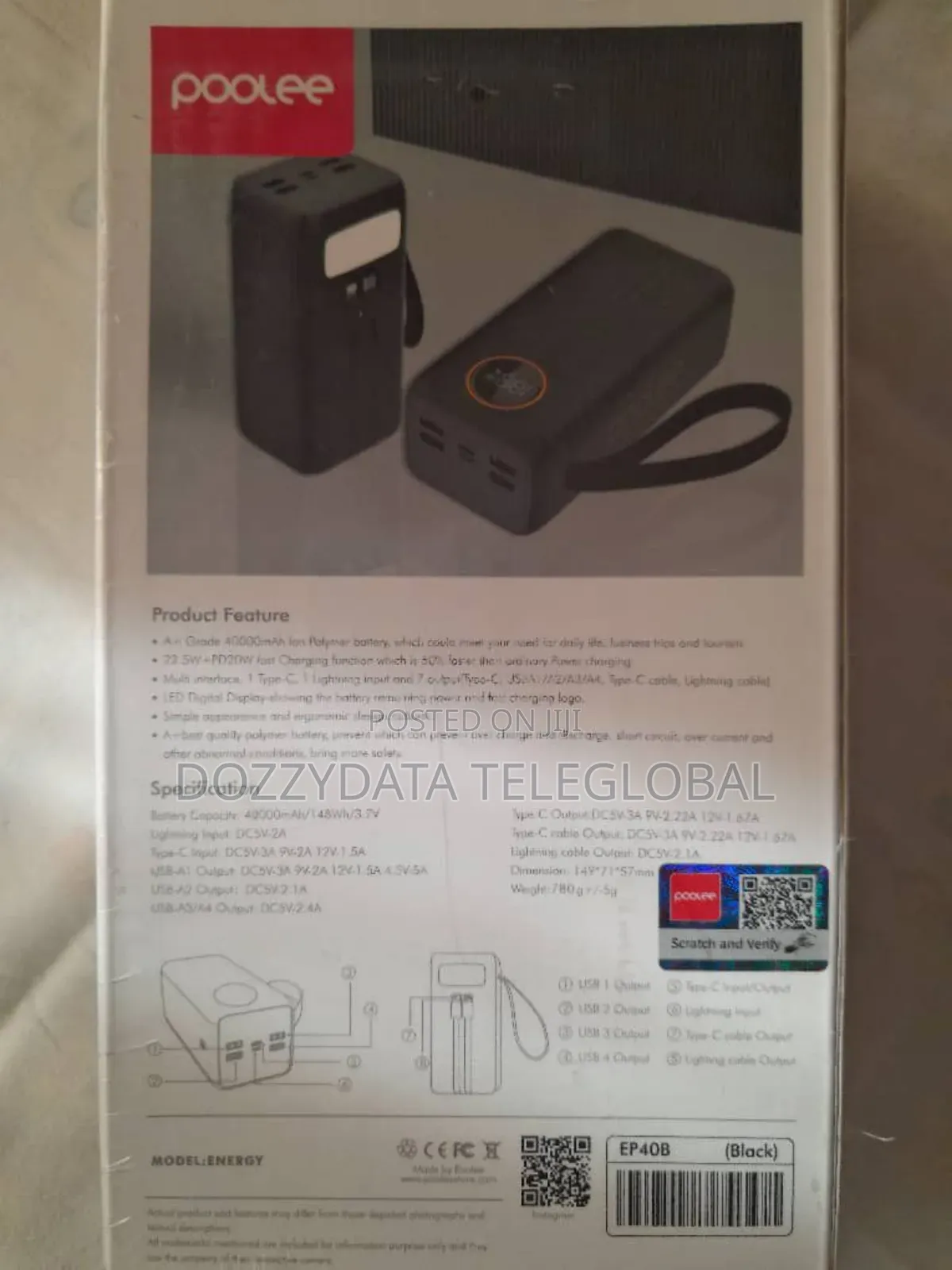 Poolee 40000mah 22.5w Powerbank