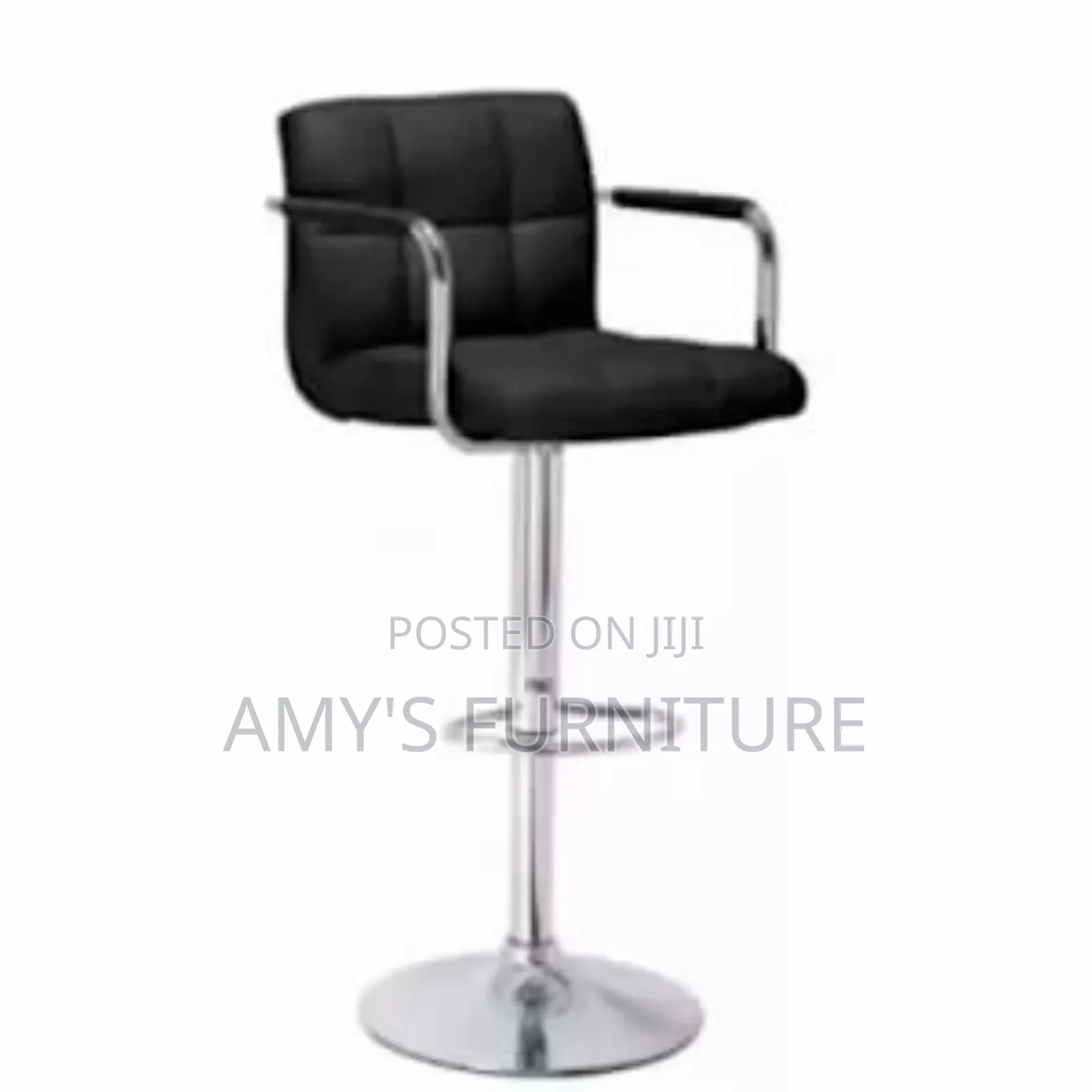 Chrome Bar Stool With Revolving and Adjustable Height