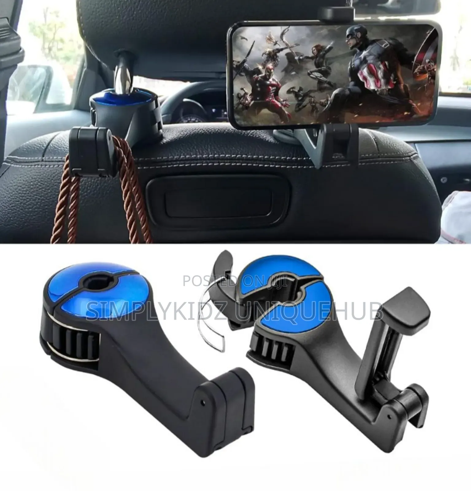 Car Hook Headset Hanger, Back Seat Hook With Phone Holder