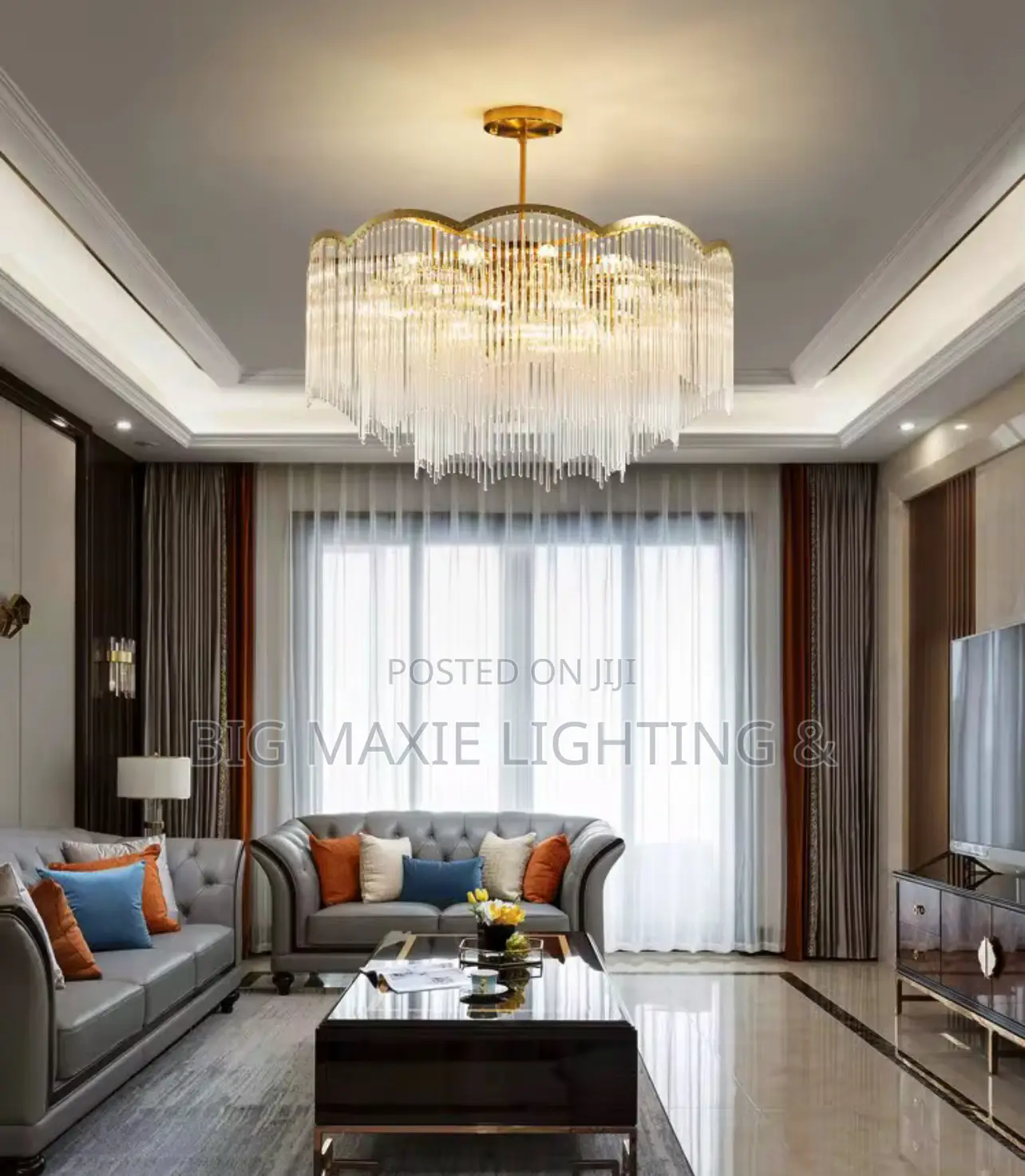Modern Luxury Crystal Pendant Led Living Room Chandelier