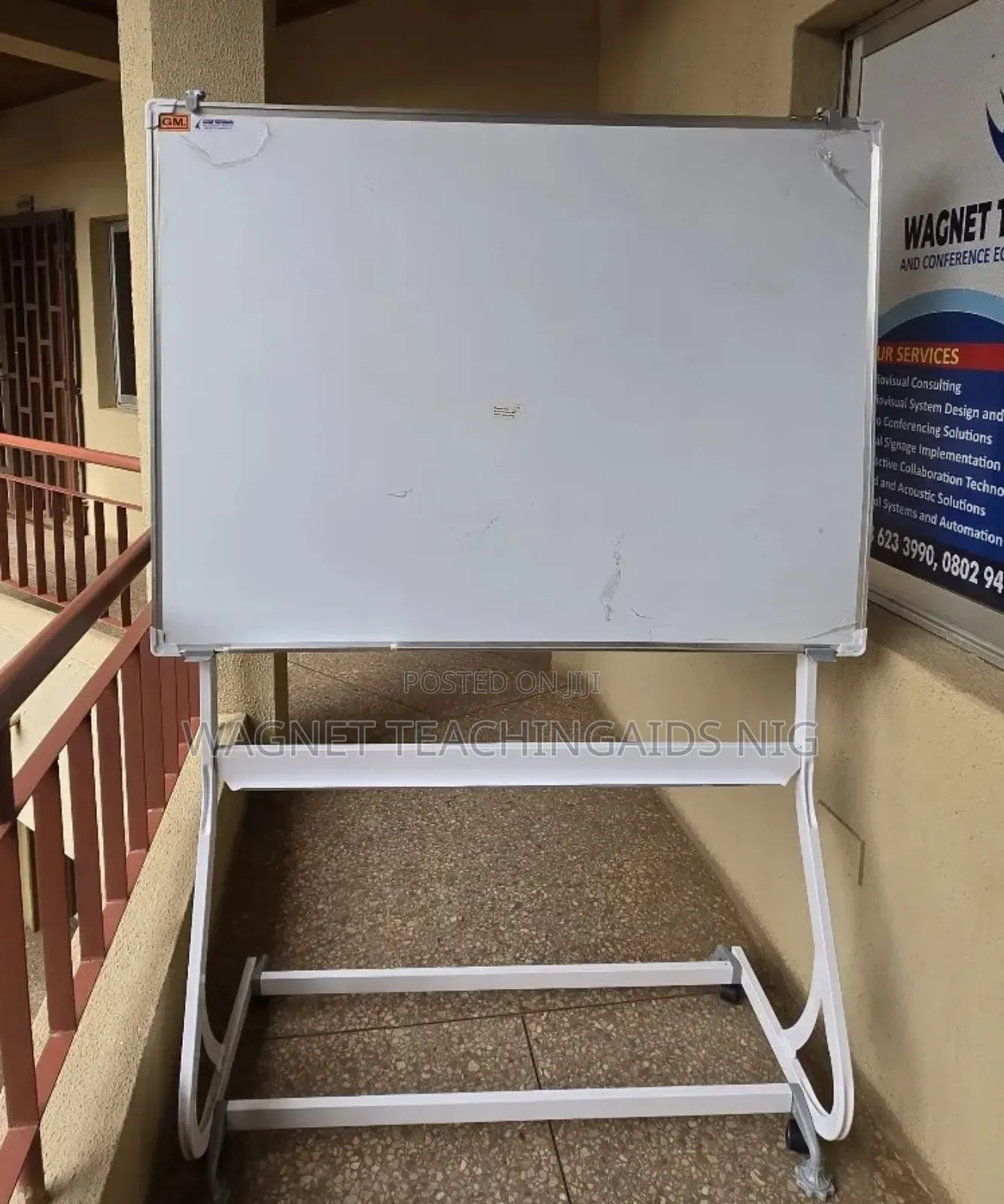 Adjustable 3x4feet White Magnetic Board On Movable Stand