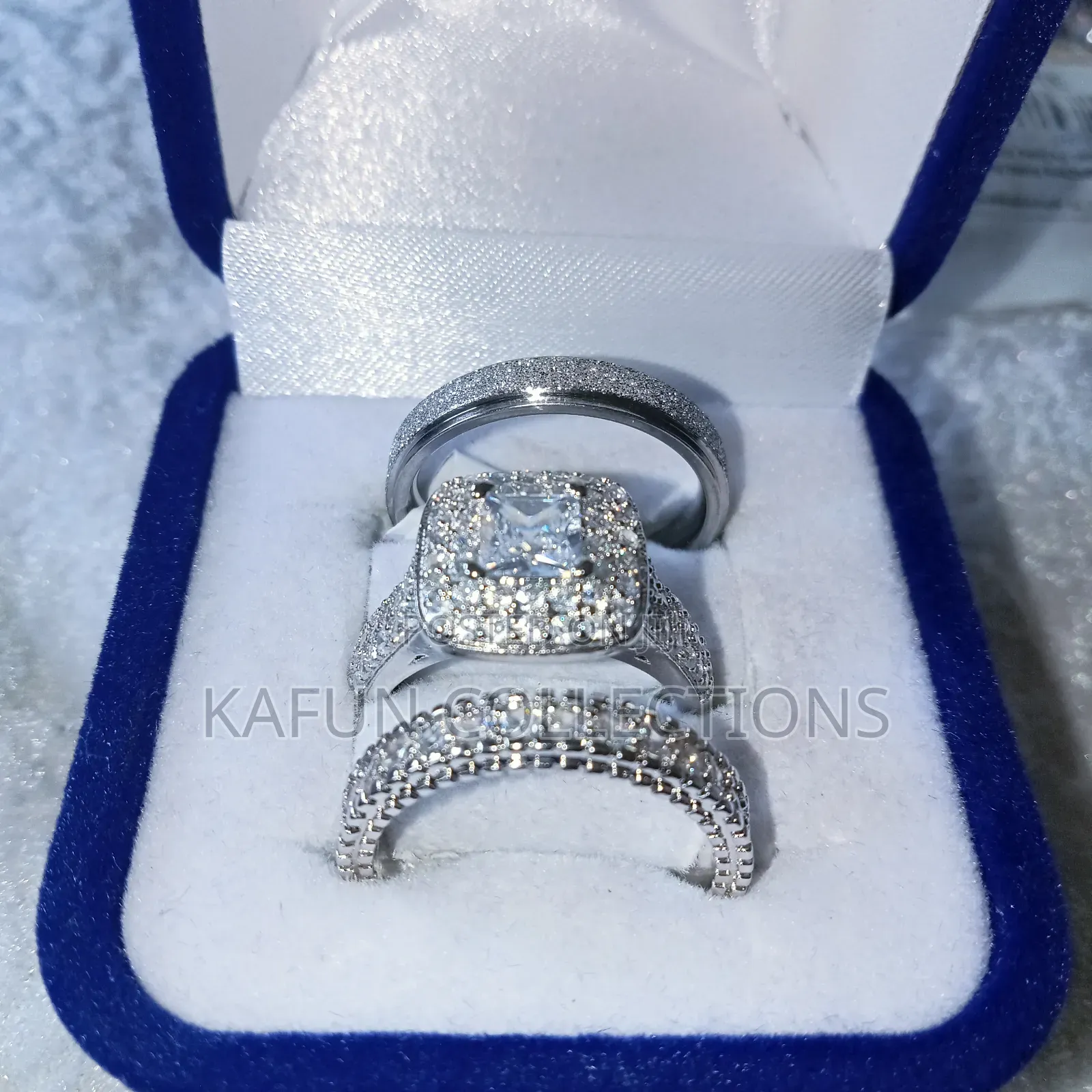 High Quality Solid Zirconia and Steel Couples Ring Set