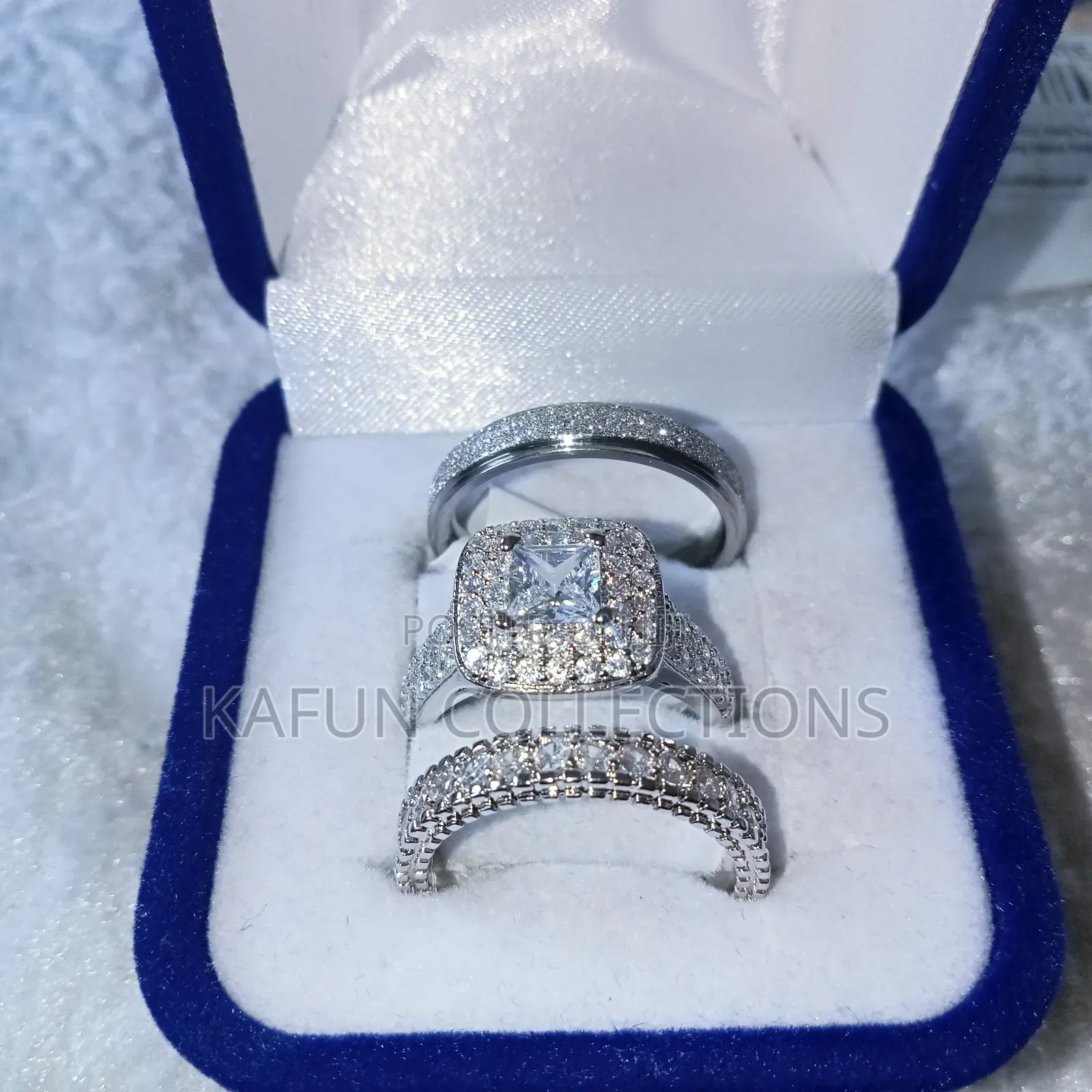 High Quality Solid Zirconia and Steel Couples Ring Set