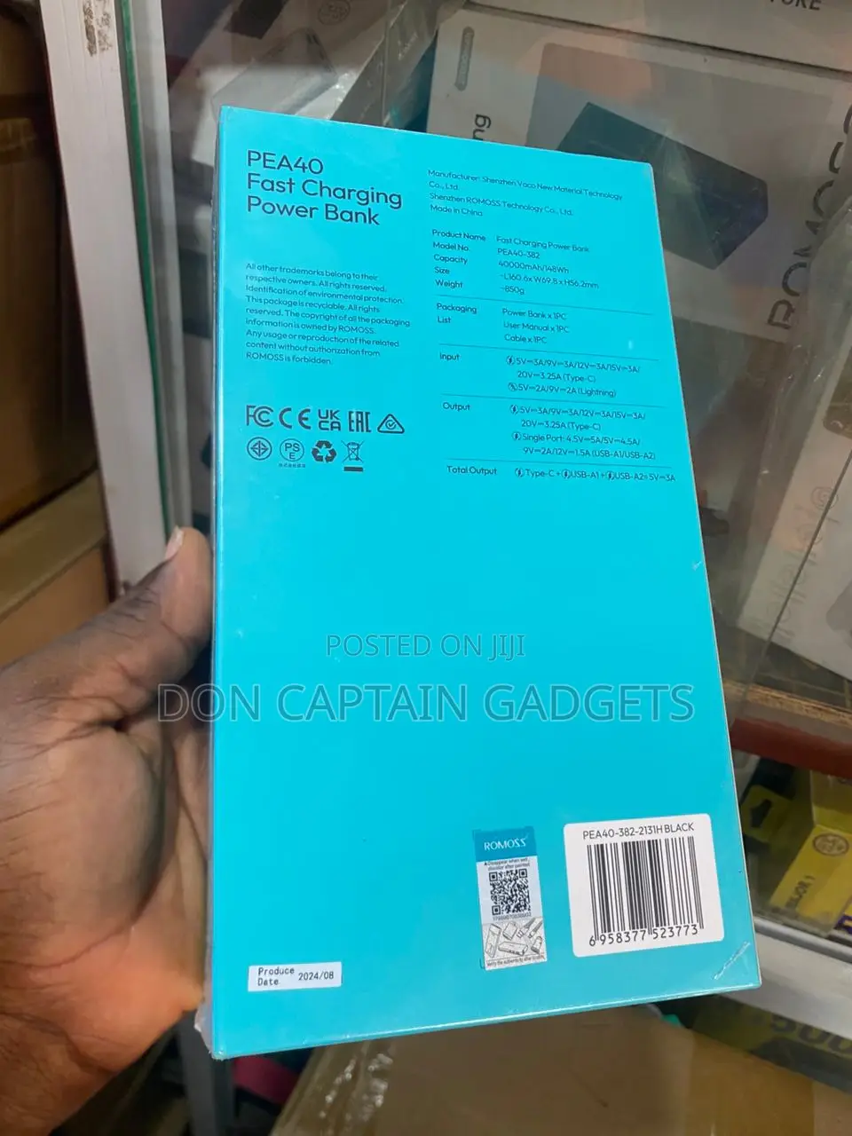 Romoss Power Bank 40000mah 65w Pea40 (New Package)