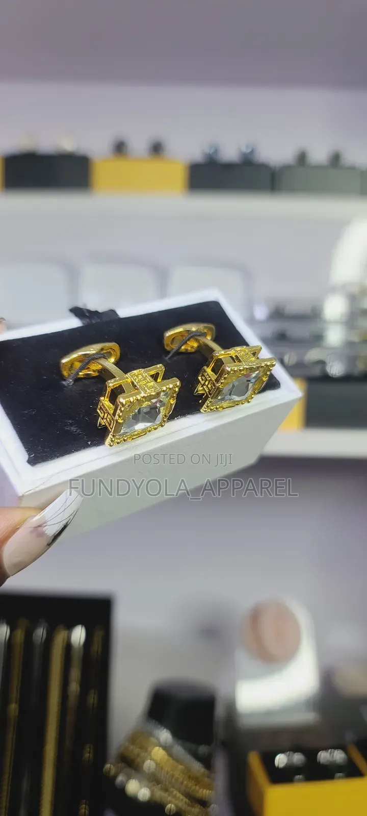 Gold Engrave Quality Cufflinks