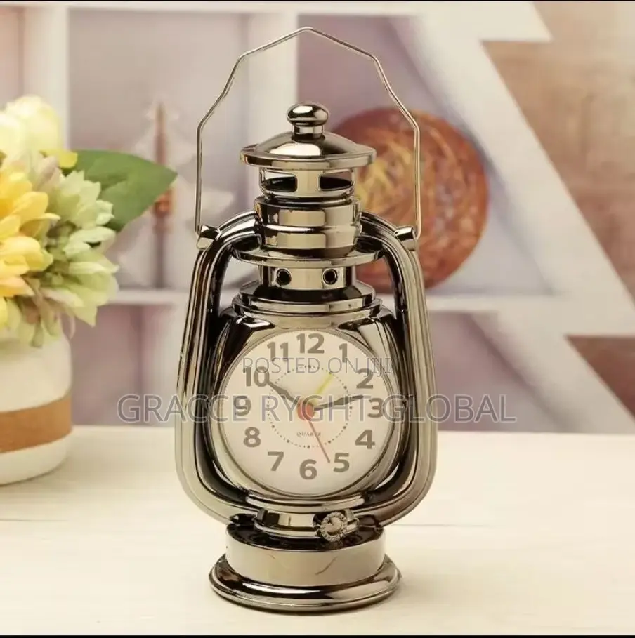 Vintage Kerosene Lamp Decor Alarm Clock