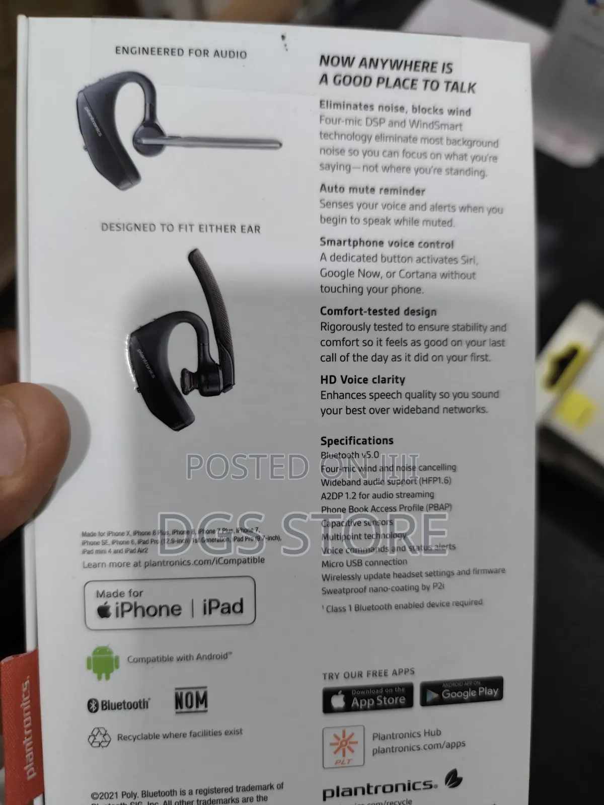 Plantronics Voyager 5220 Bluetooth Earbuds With Alexa