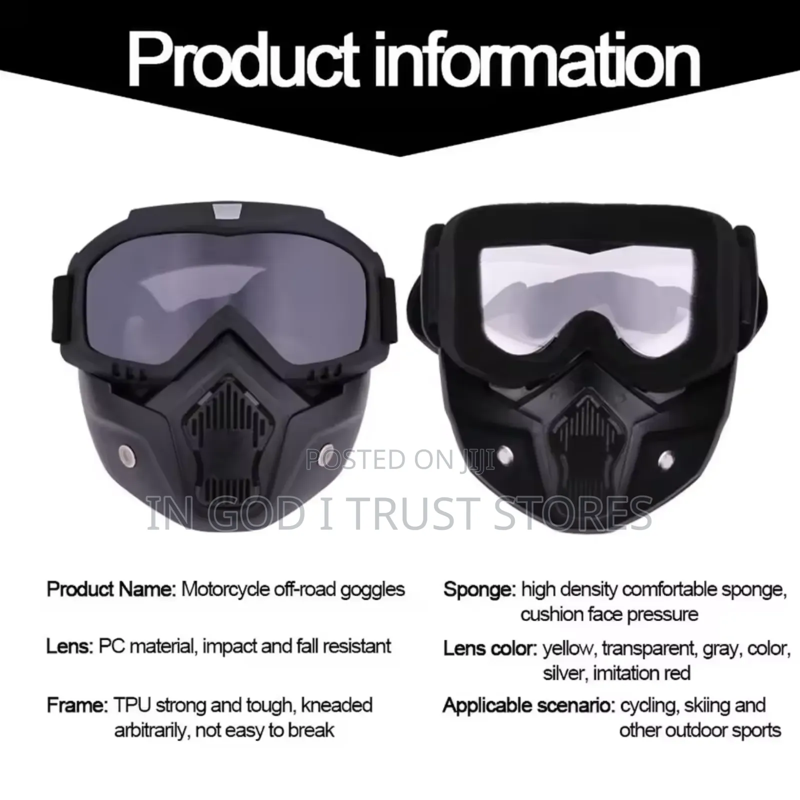 Dustproof Motocross Glasses Adjustable