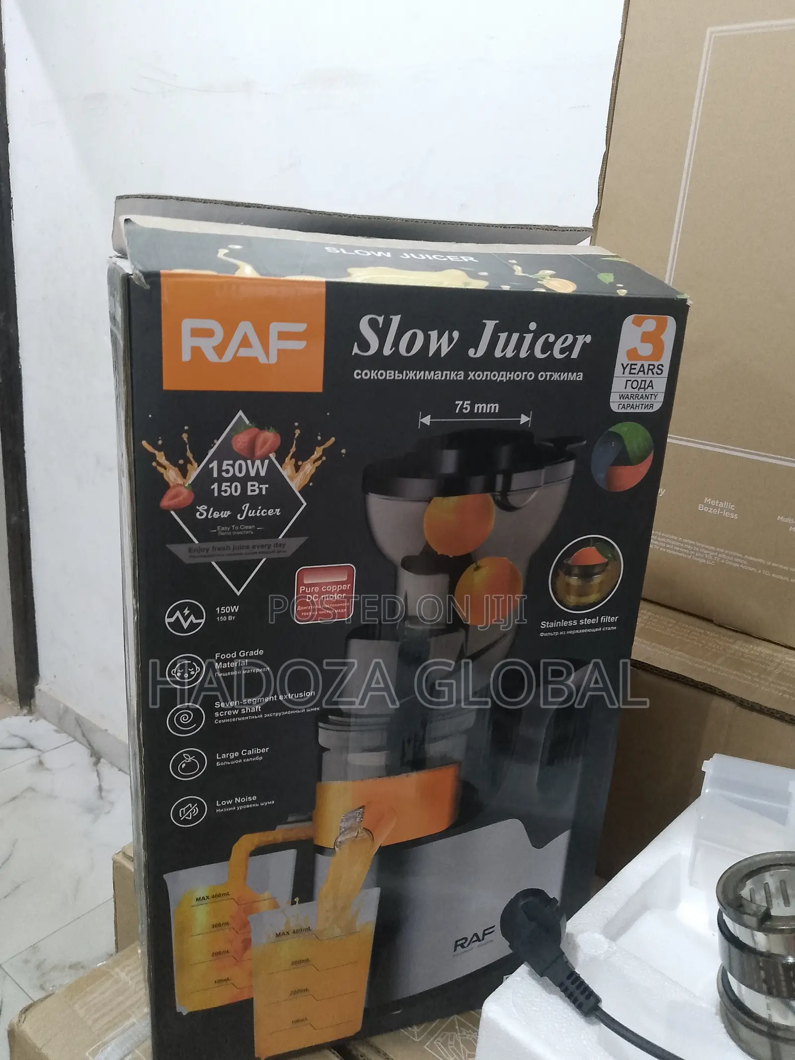 Raf R-2857 Cold Press Juicer - 150w Power
