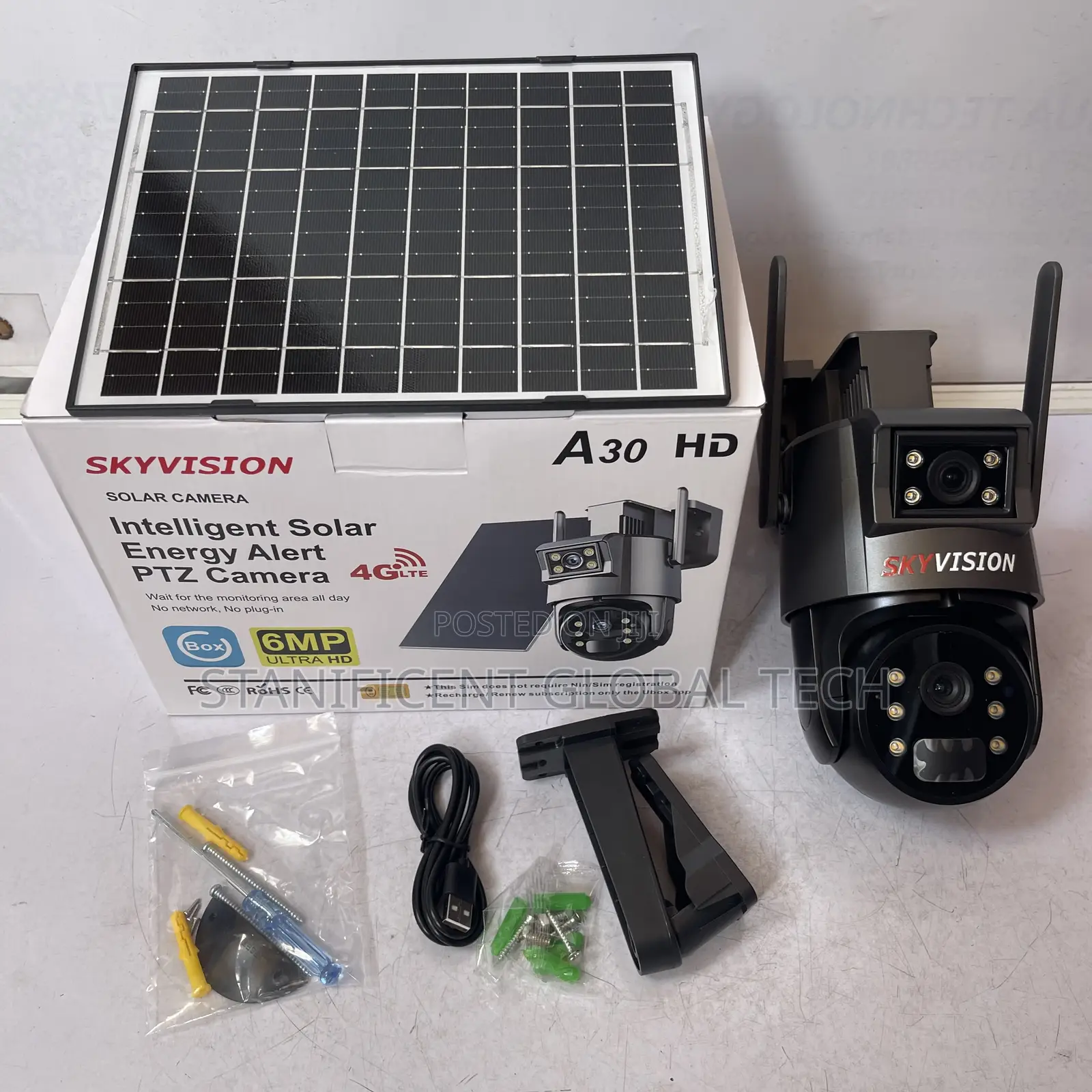 Skyvision 6mp A30 4g Dual Lens Solar Ptz Outdoor Camera (Ubox App)