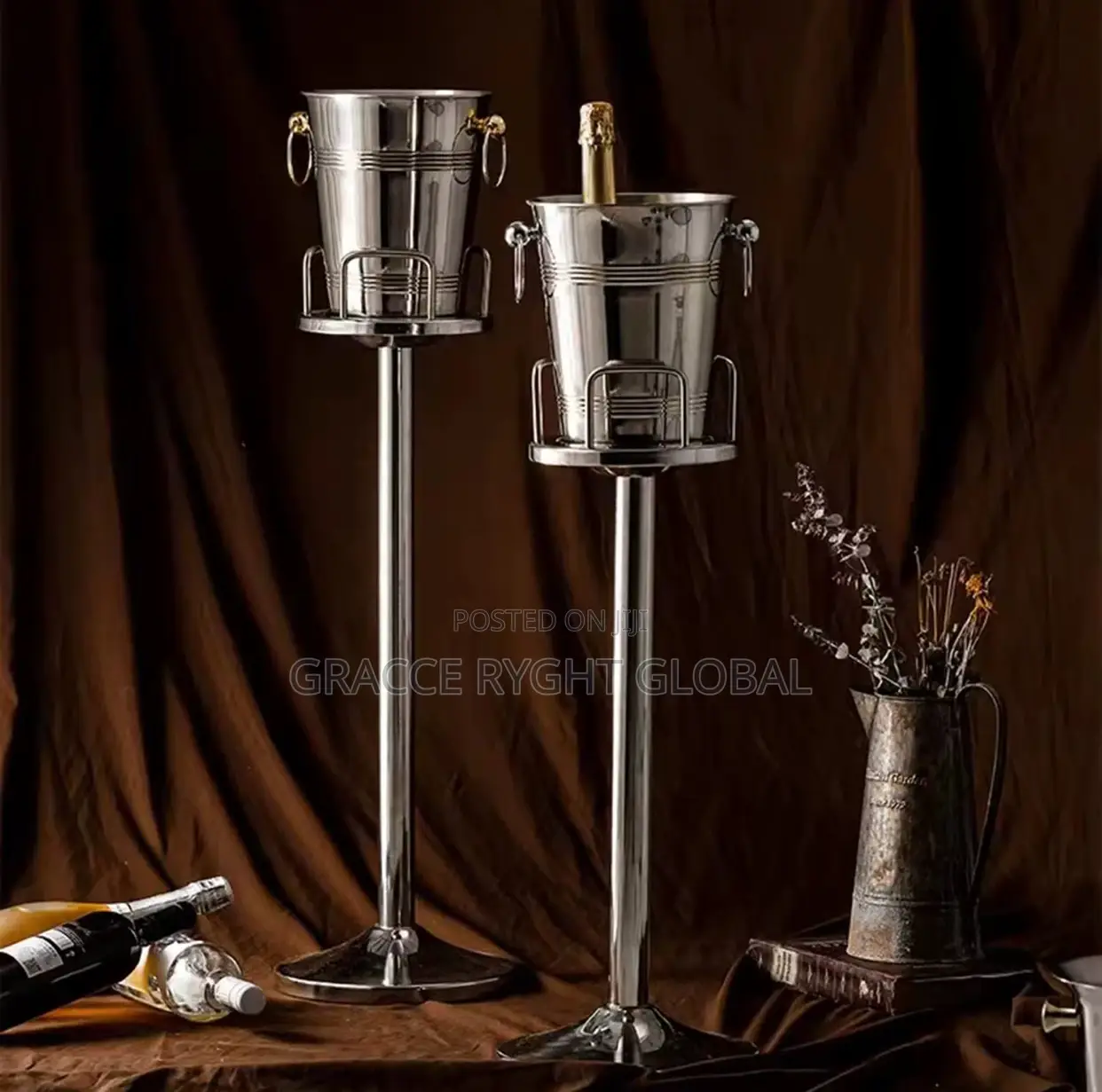 Stainless Steel Champagne Ice Bucket With Bucket Barricade