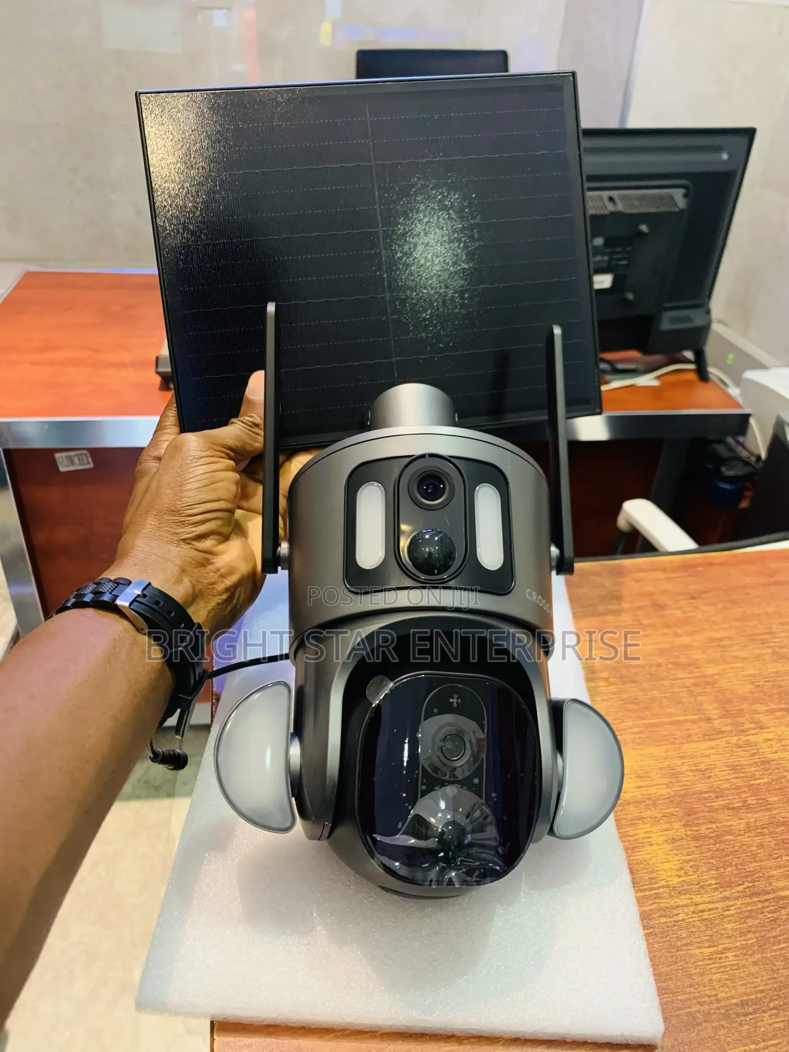 CCTV Solar Double Lens Camera 360 Degree With Voice