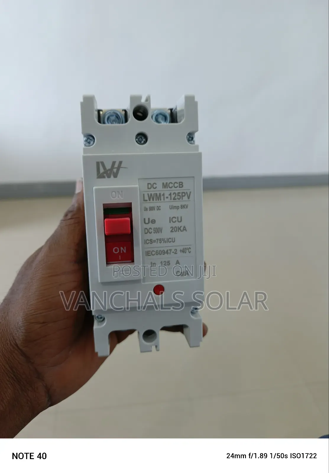 Dc McCb Moulded Case Circuit Breaker 125a 2p