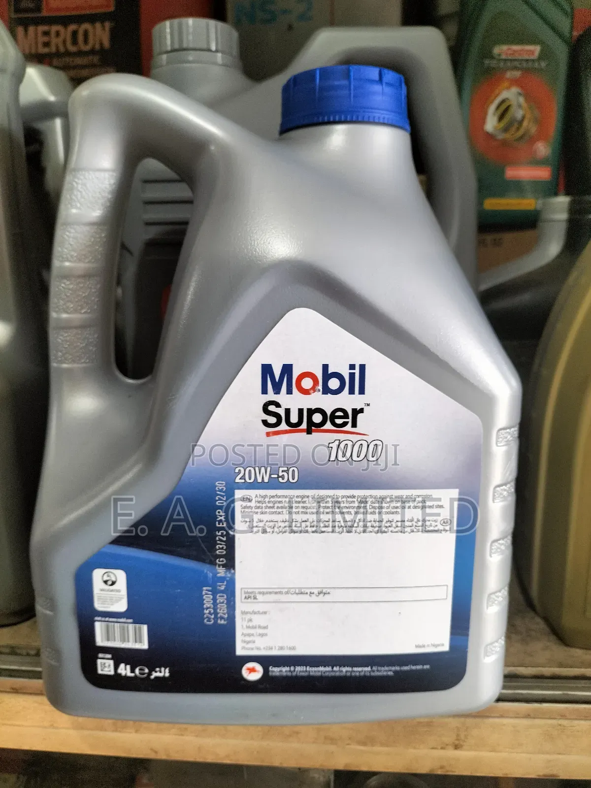 Mobil Super 1000 20w-50 Engine Oil Xhp. 4 Liters.