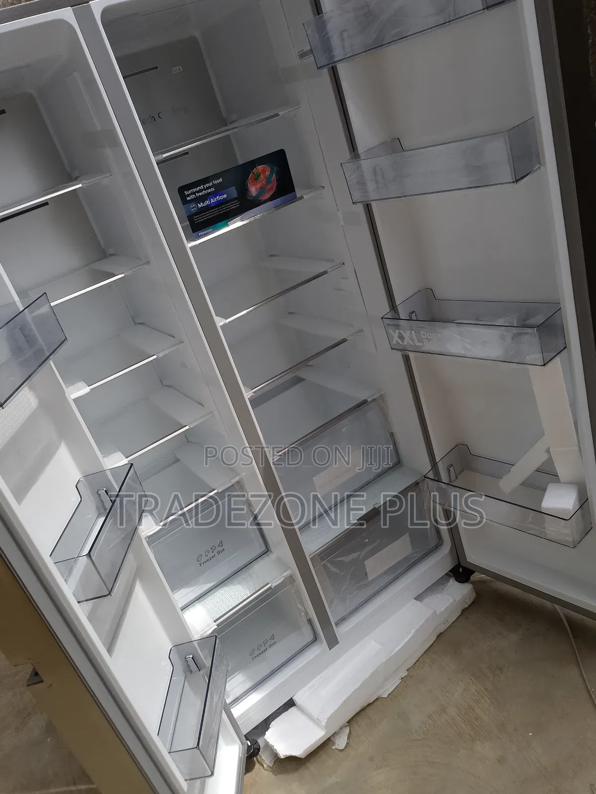 Grey Colored Hisense Side by Side Inverter Refrigerator