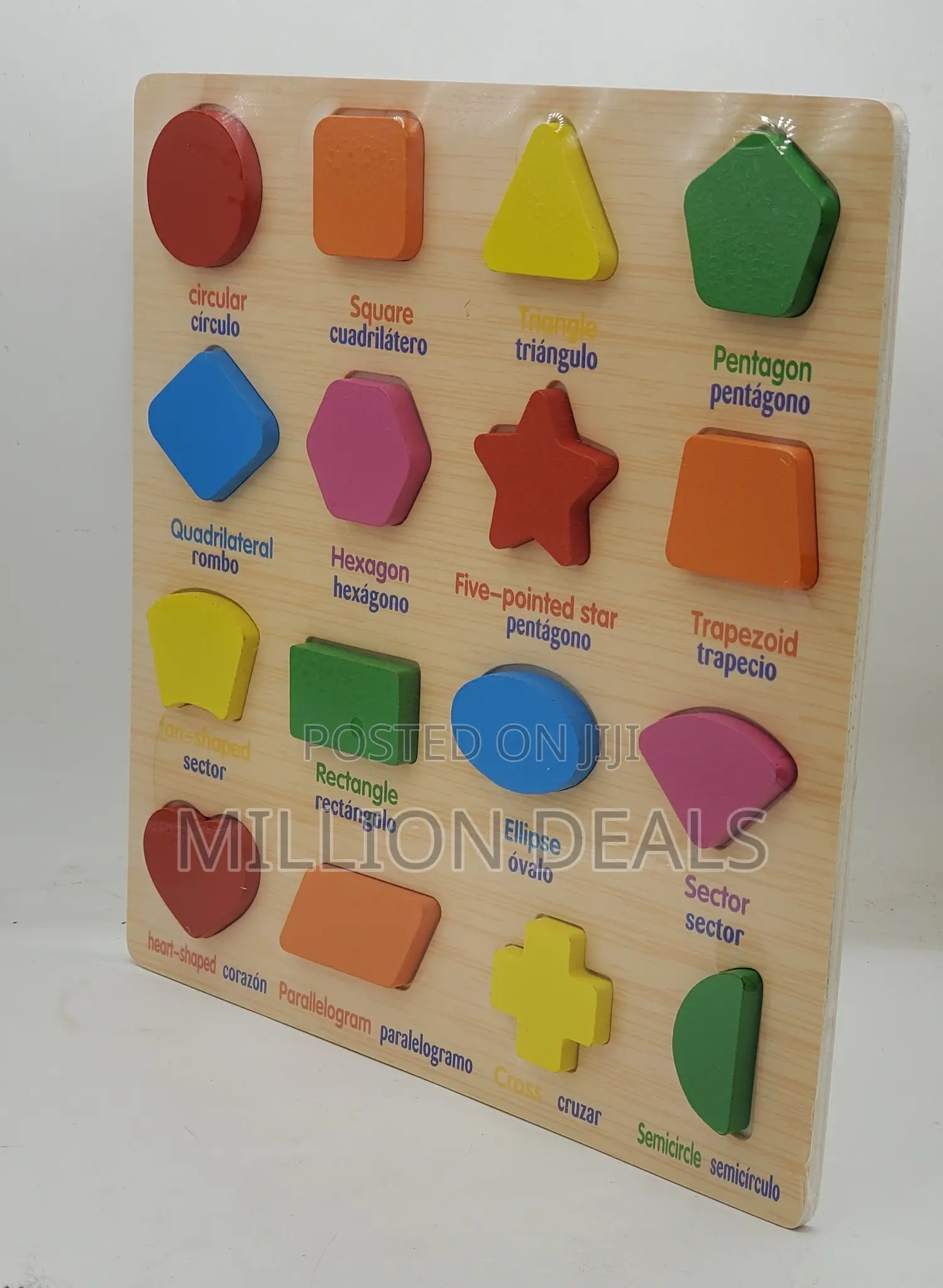 Wooden Geometric Kids Shape N Color Toy Ages 3+
