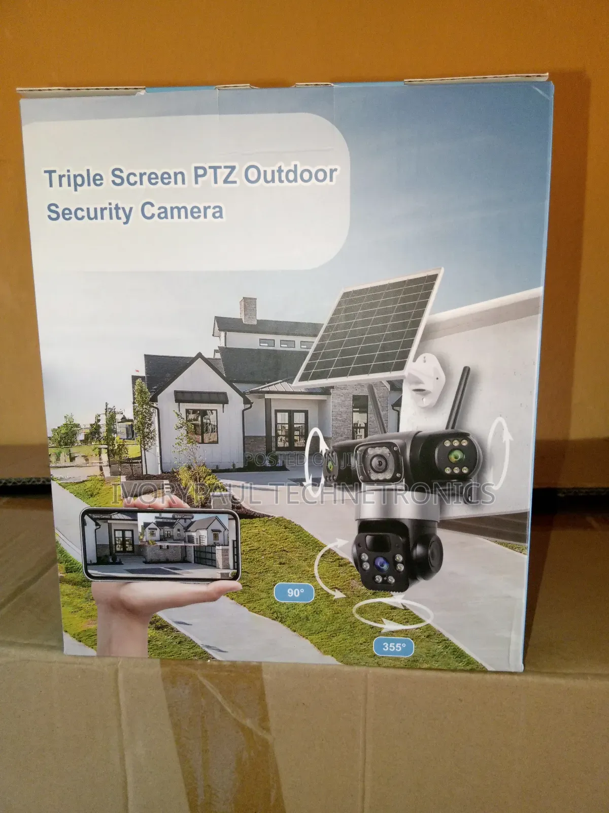 4g 3 Lens Solar Powered PTZ CCTV Camera