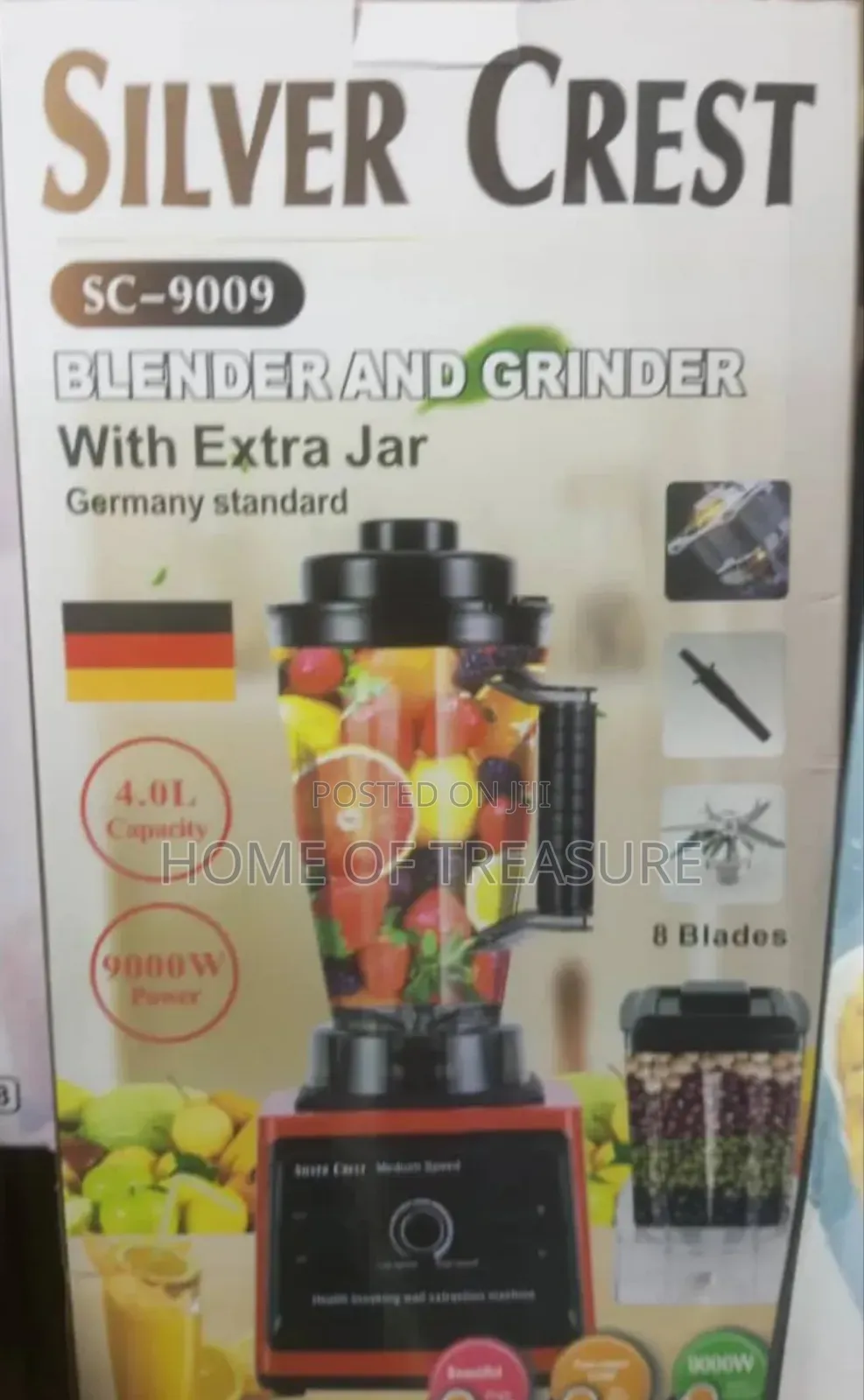 4.0l Silver Crest Blender and Grinder 9000w Model: Sc-9009