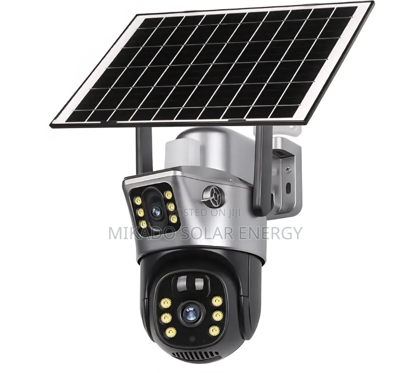 Double Lens CCTV Solar Camera With Night Vision and Light