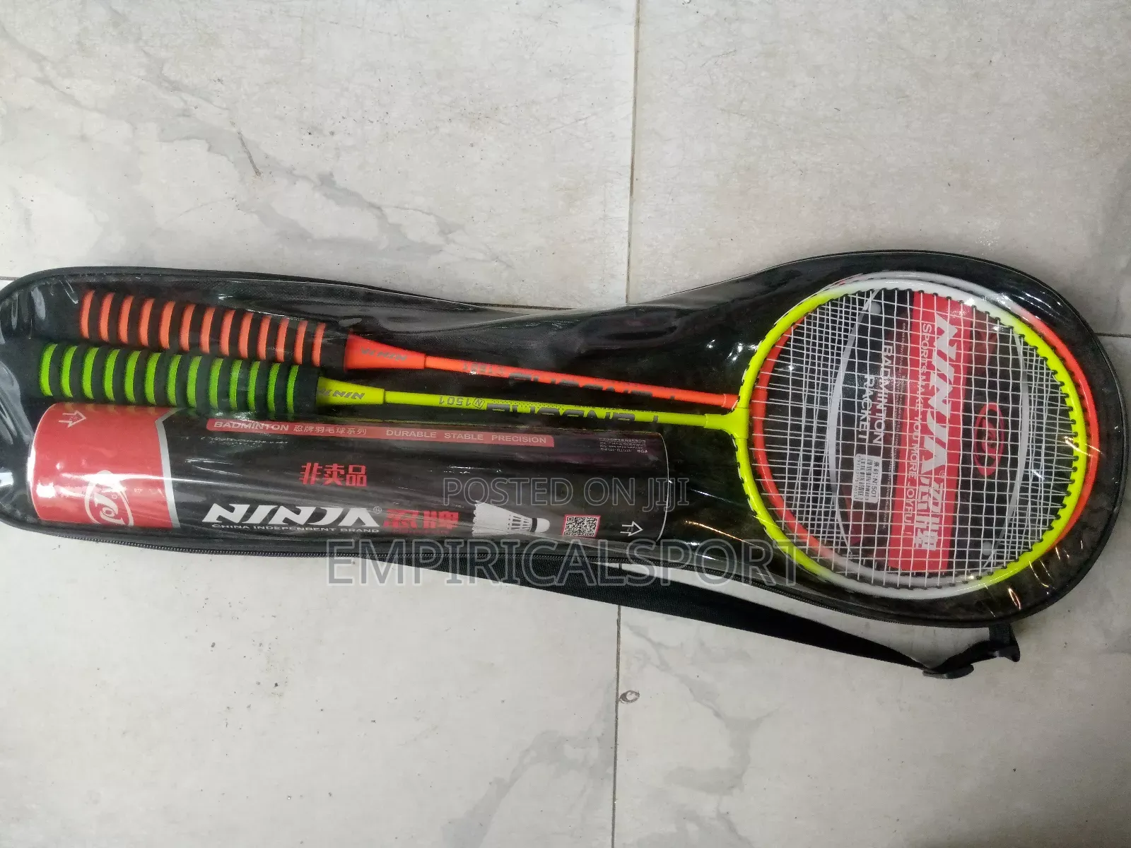 Badminton Racket Pair and Shuttle Cup