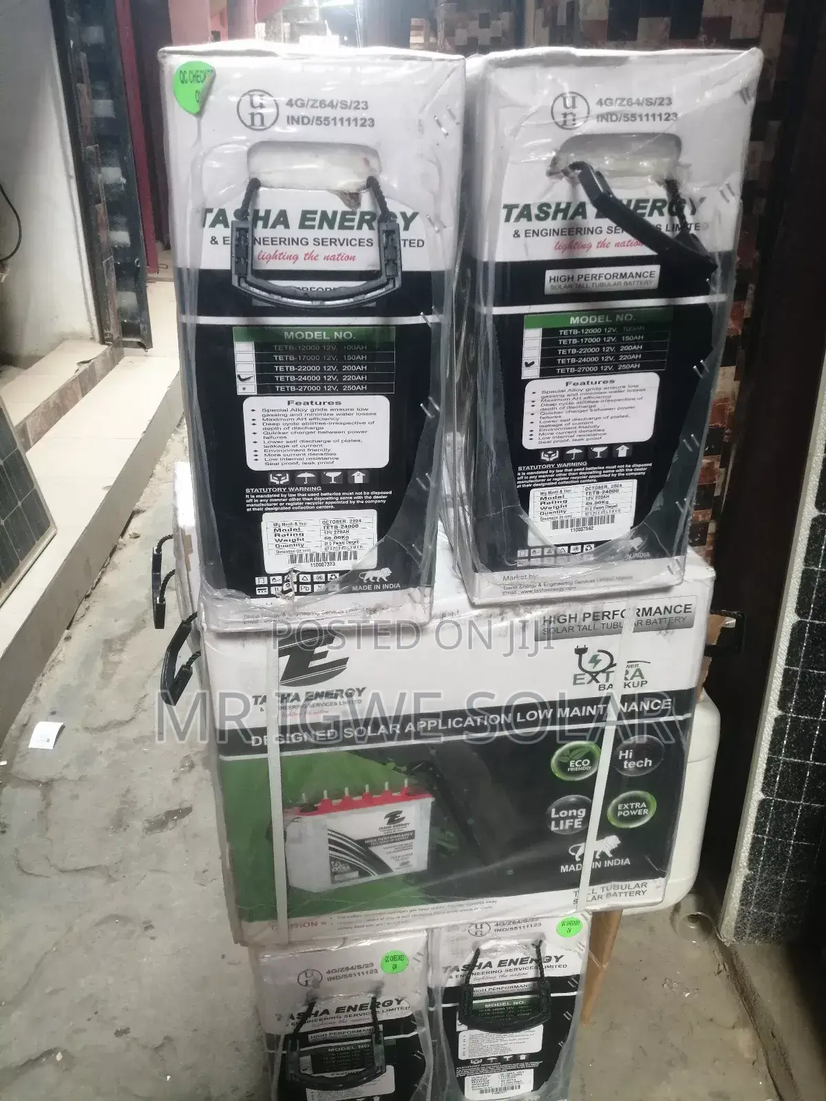 Tasha Tall Tubular Battery 240ah
