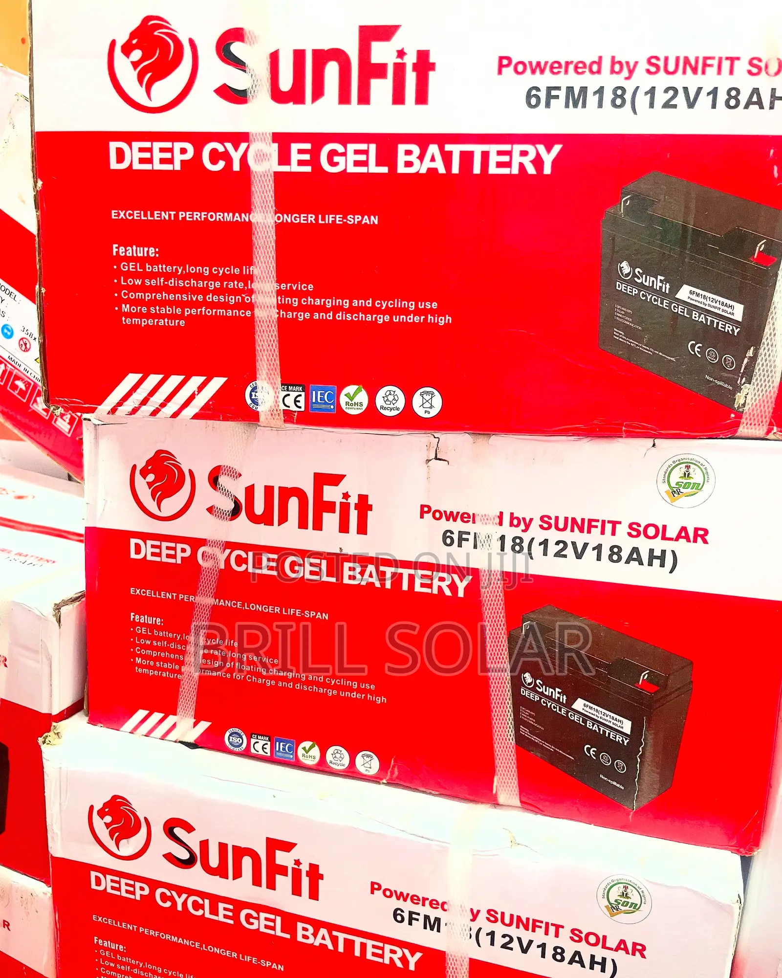12v-18ah Sunfit Solar Gel Battery