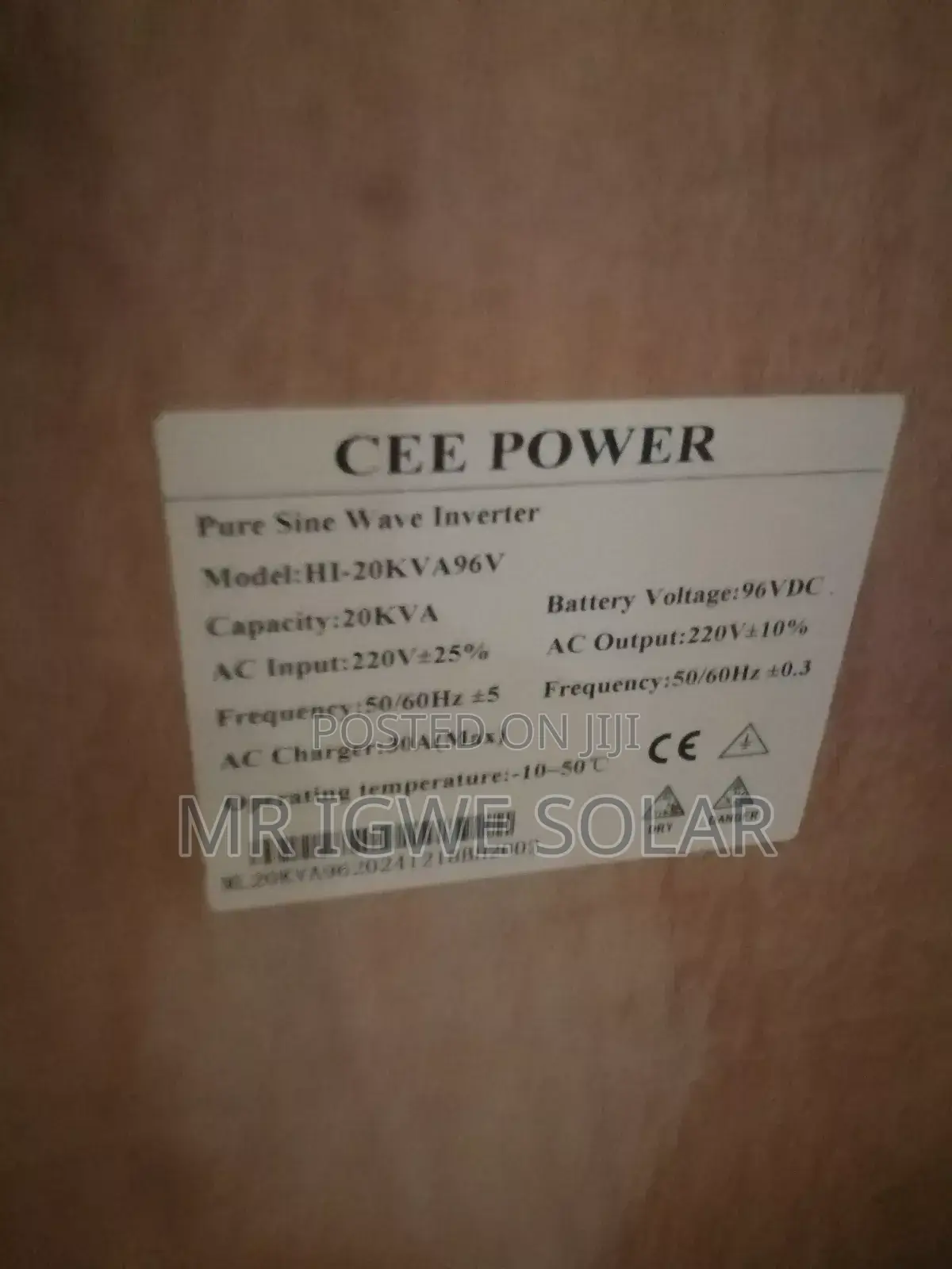 20kva Ceepower Inver