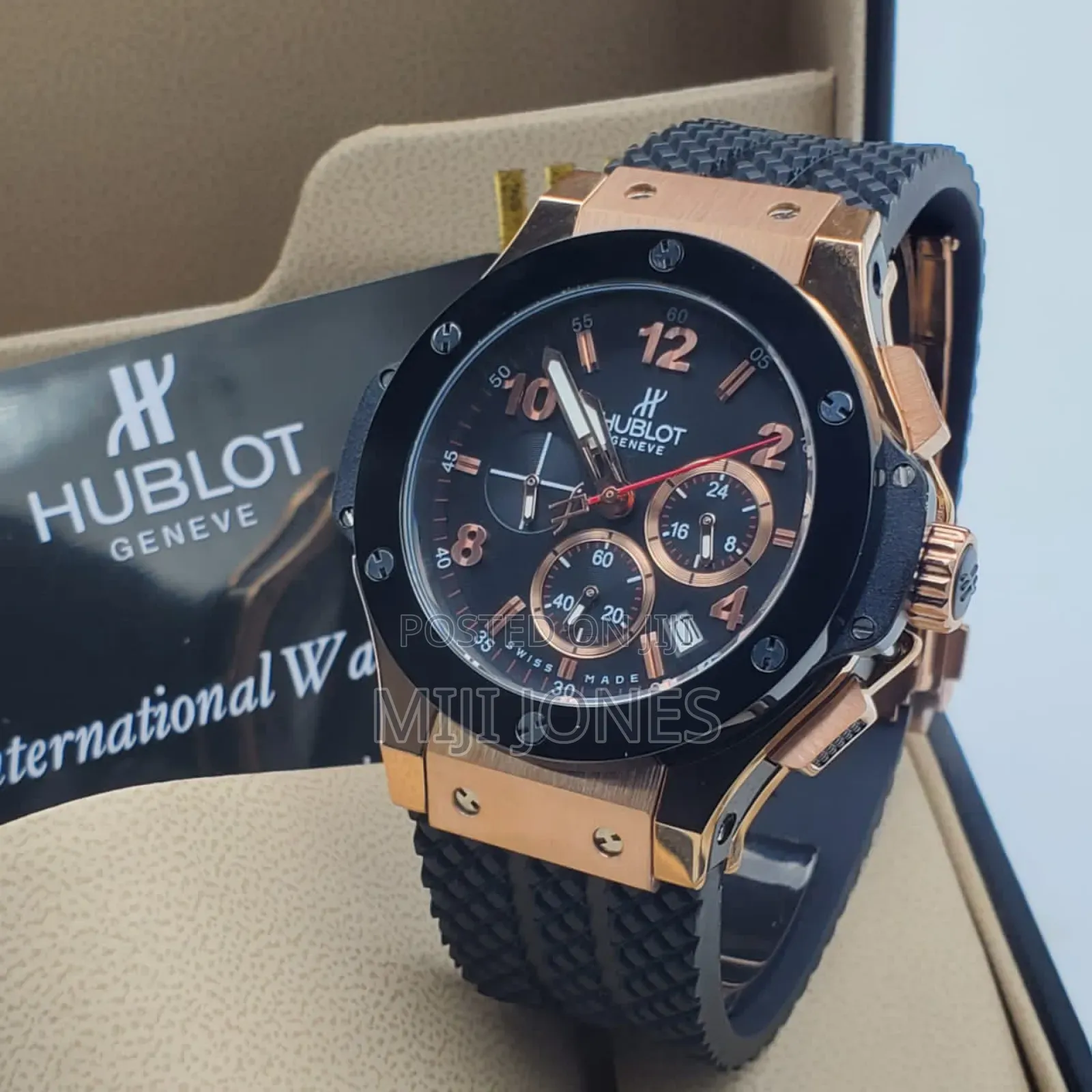"Hublot Style Chronograph Watch With Rubber Strap Replica"