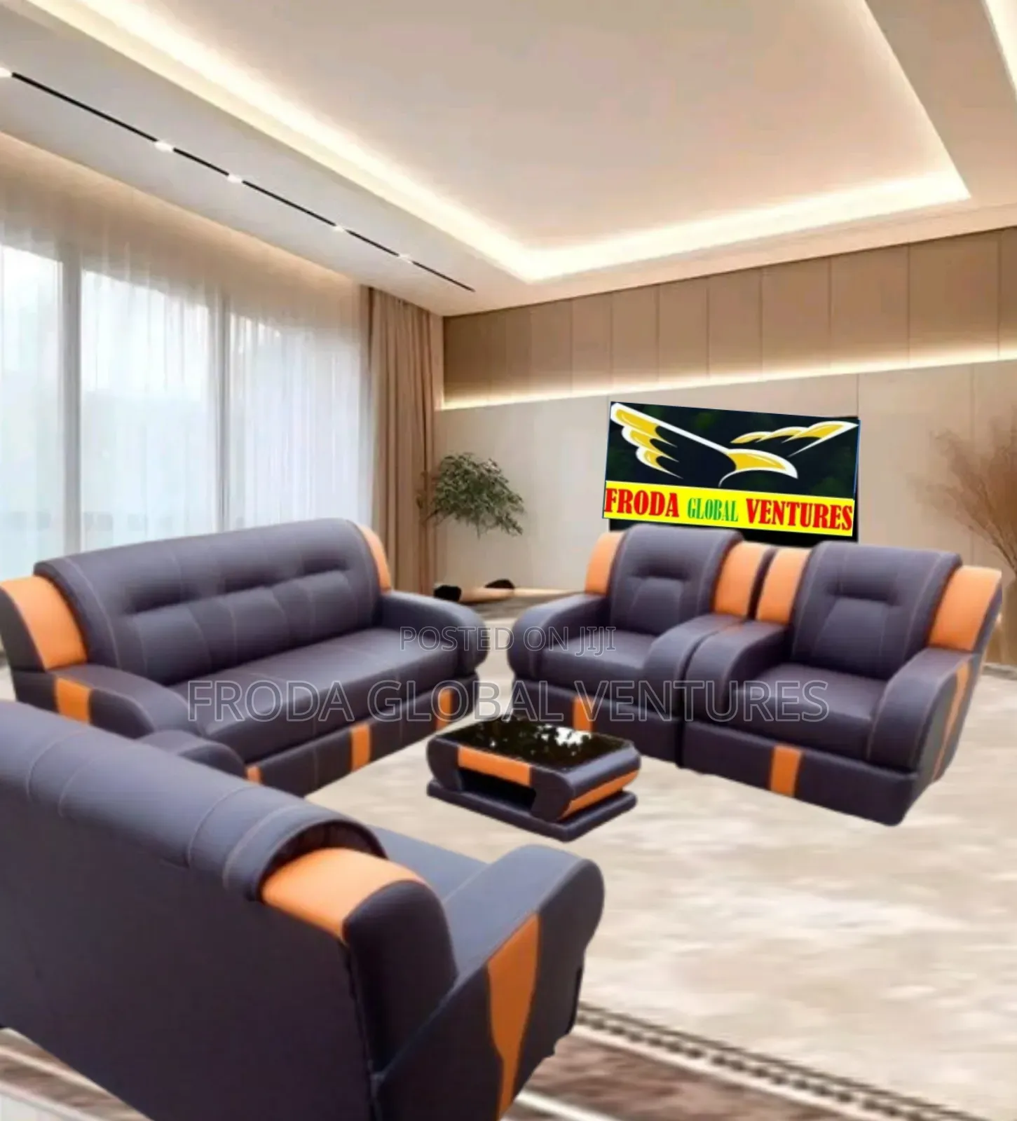 Quality Couch of 7 Seaters Sofa Chairs and Table. Pbll24
