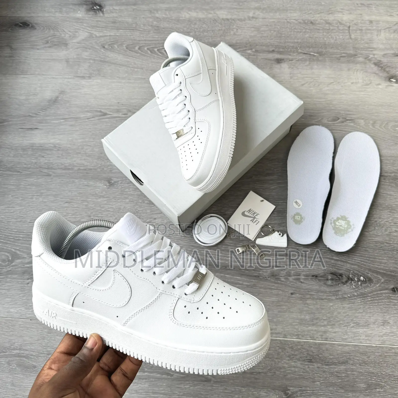 Nike Airforce 1 Cocaine White Evergreen Unisex Sneakers