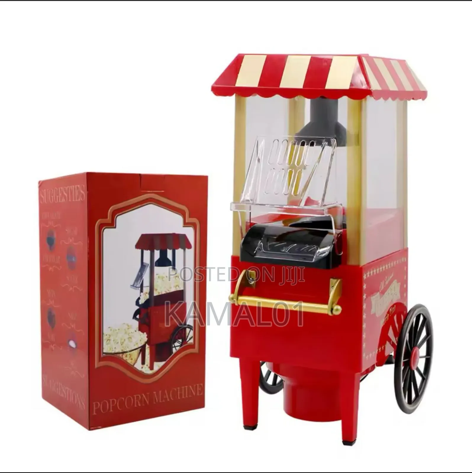 Modern Home Popcorn Machine - Red Stainless Steel Popcorn