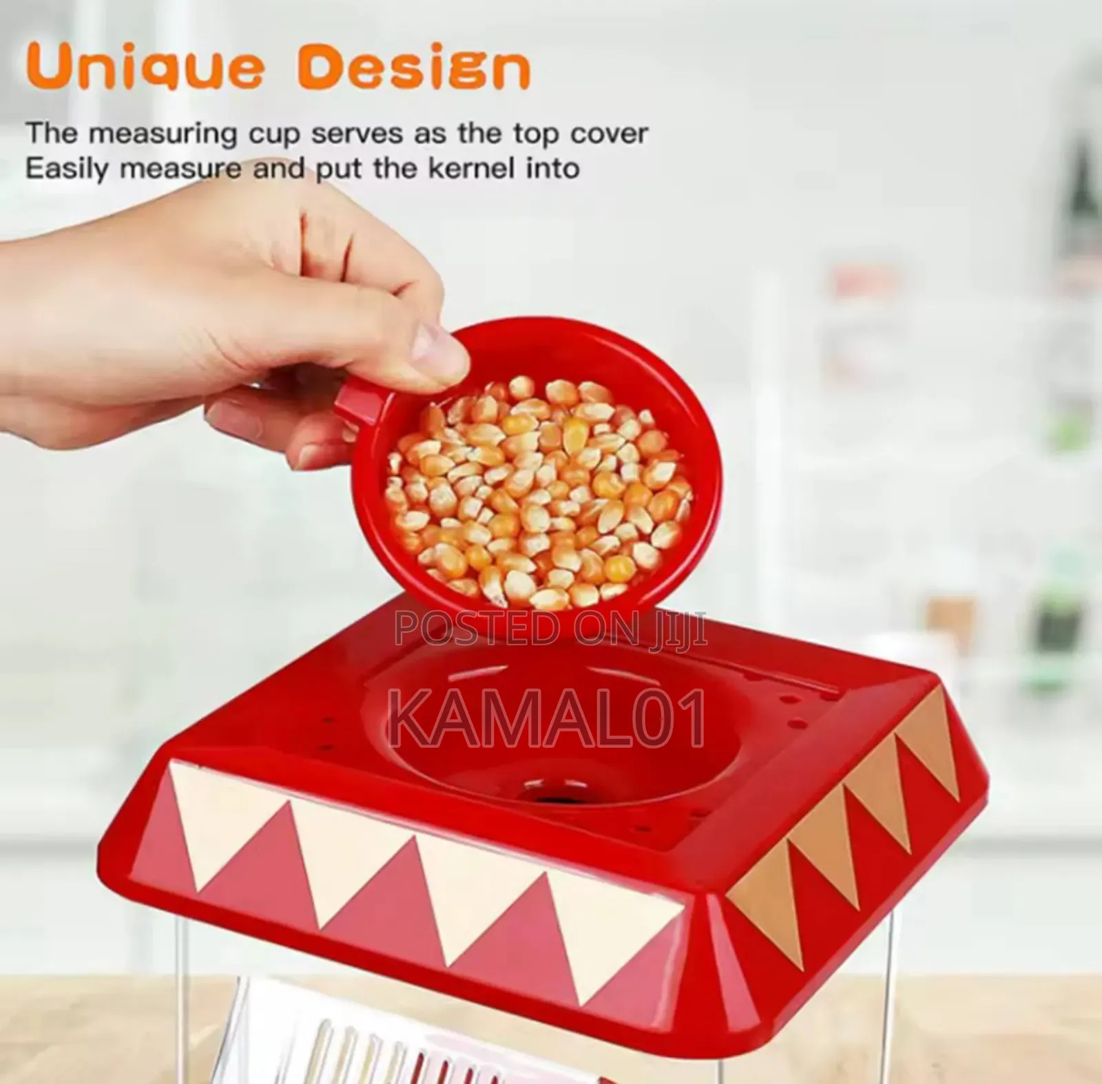 Modern Home Popcorn Machine - Red Stainless Steel Popcorn
