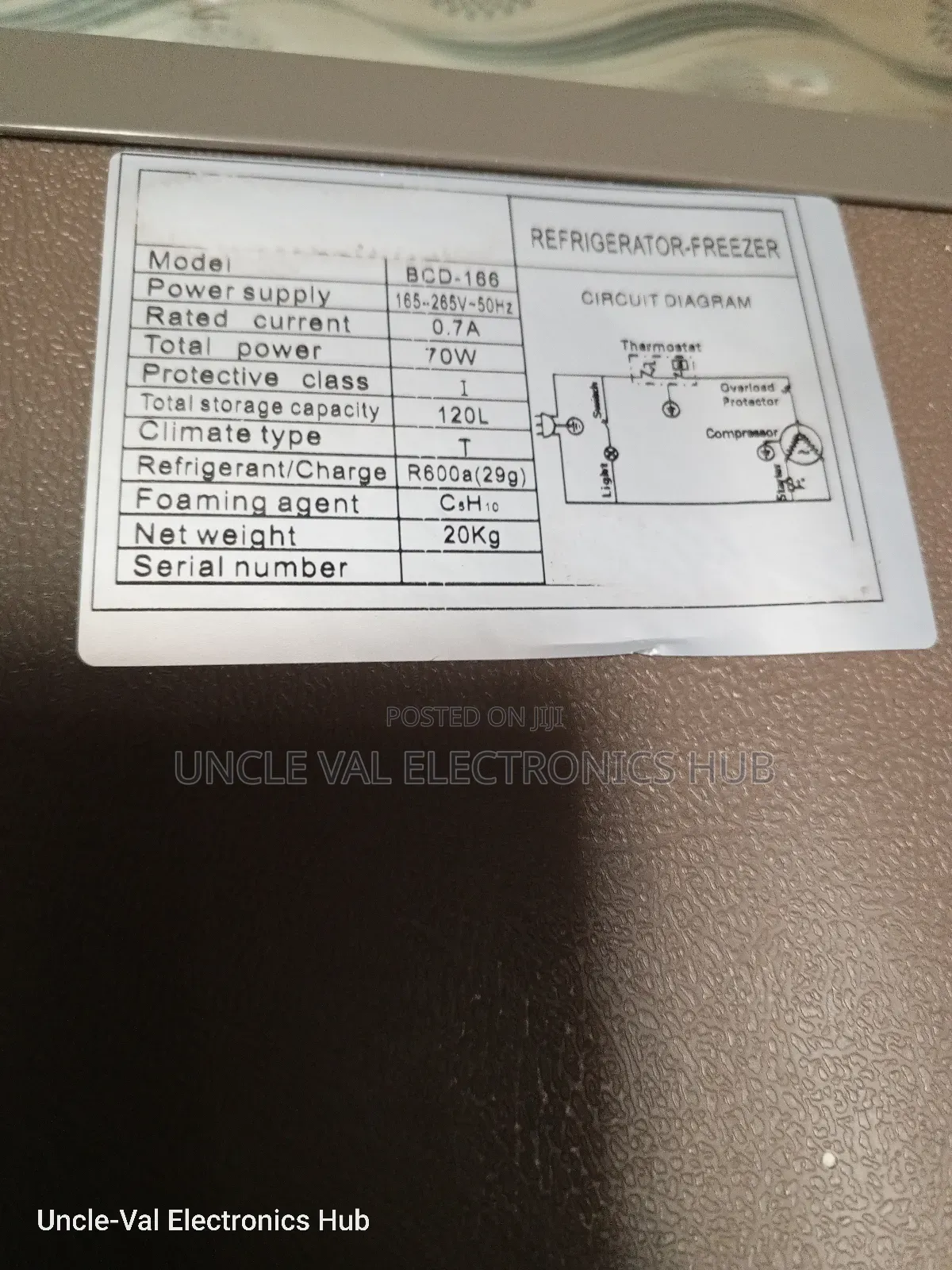 Snowsea 120l Double Door Fridge (Bcd-166)