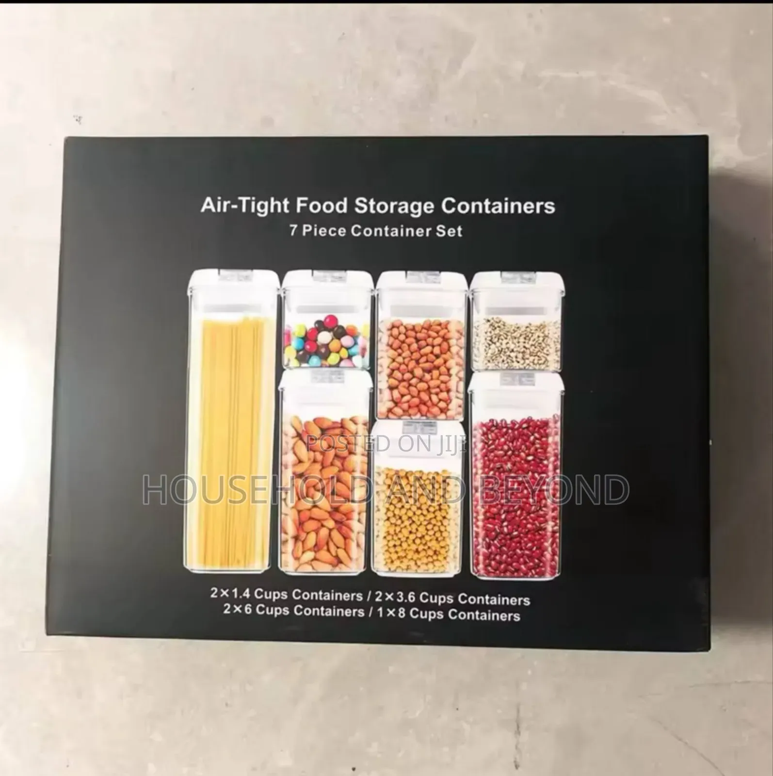 Airtight Food Storage Container 7set With 10stickers and Pen