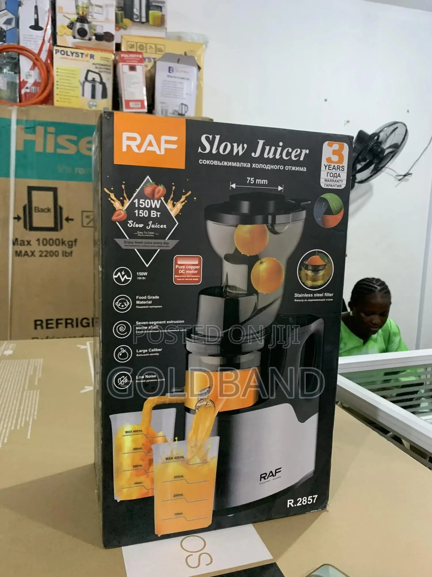 Raf 150w Low Noise Cold-Press Slow Juicer