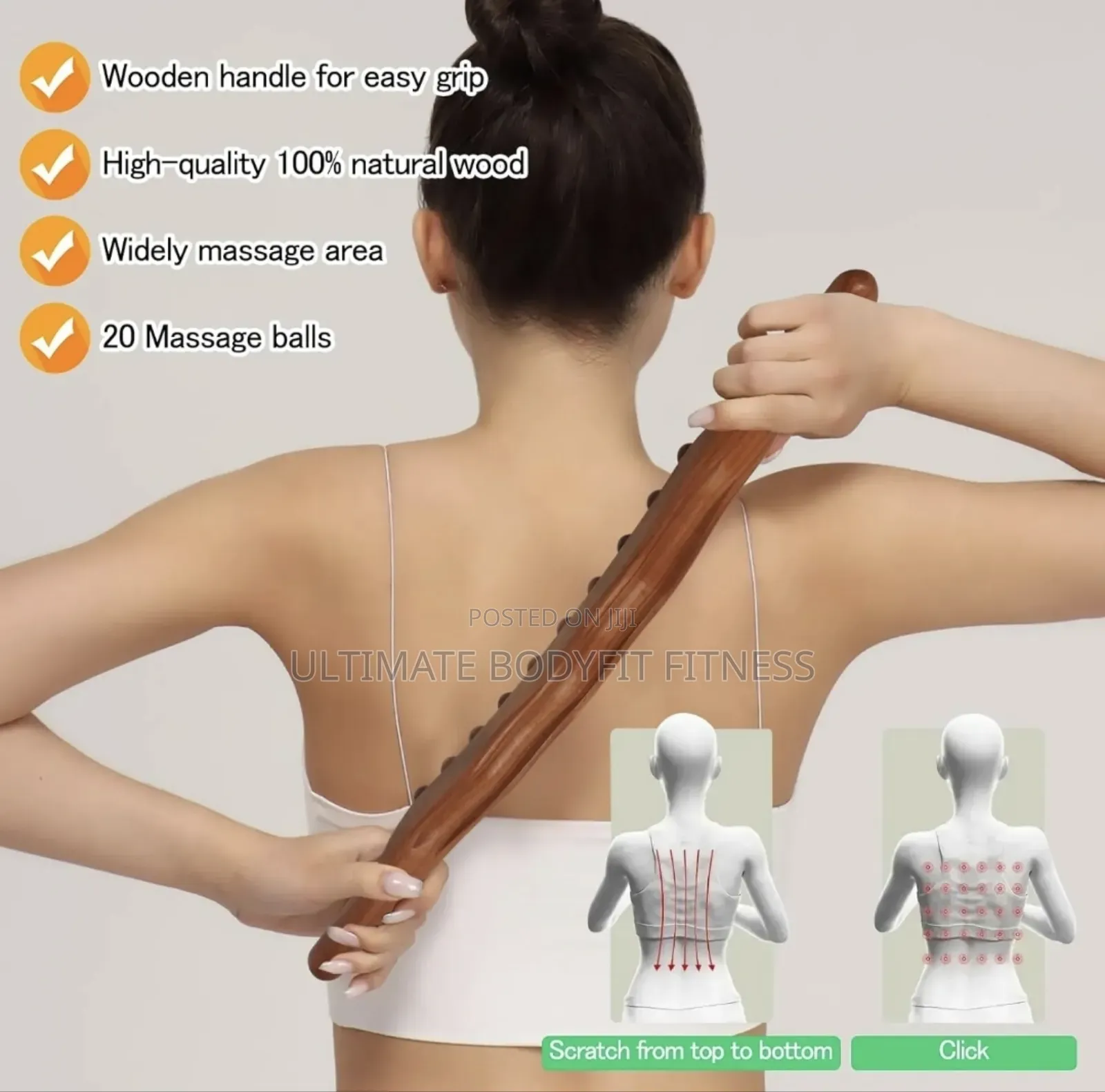 Brand New Wooden Therapy Massage Stick / Tools Guasha