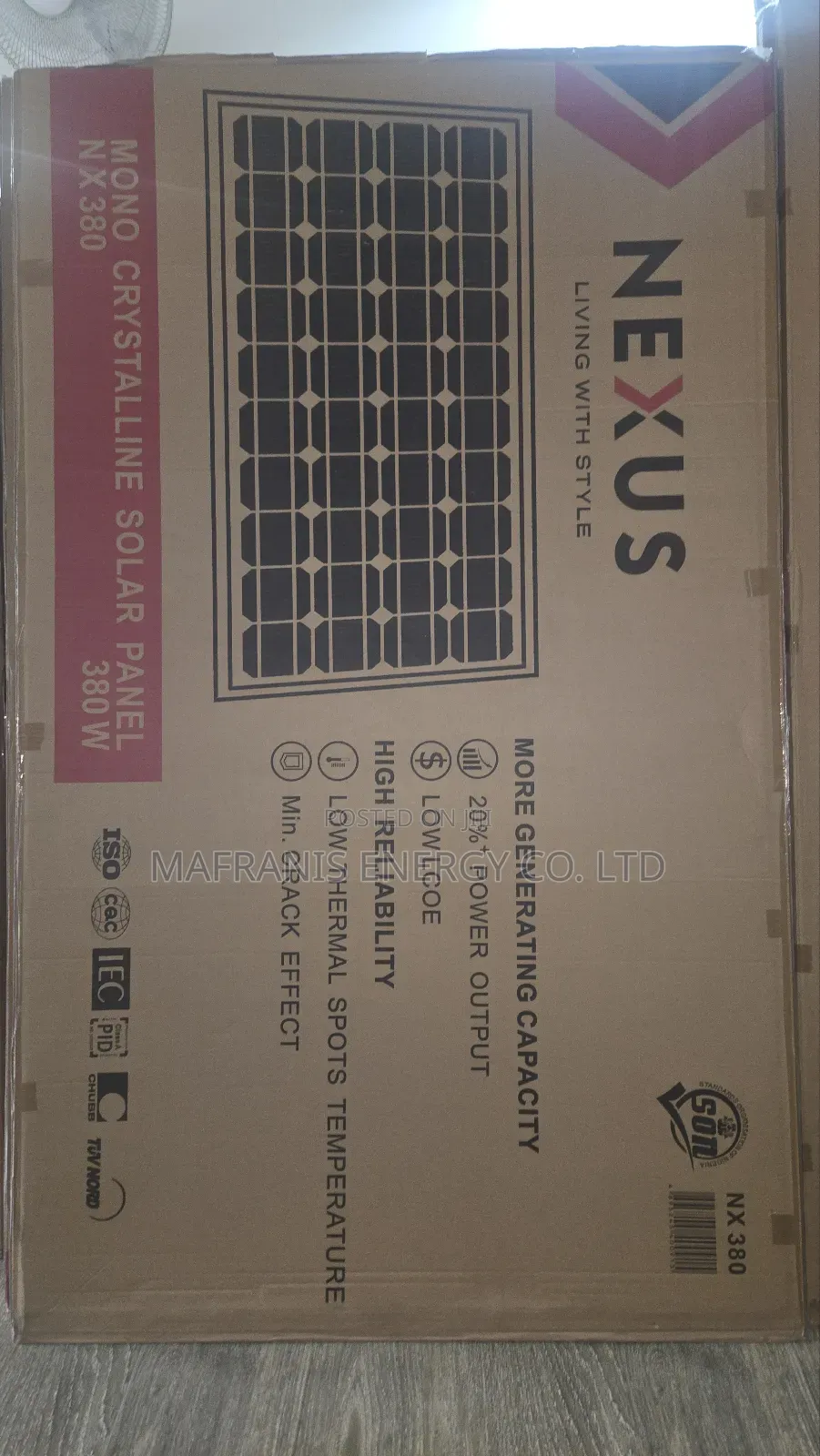 380 Nexus Monocrystaline Solar Panal