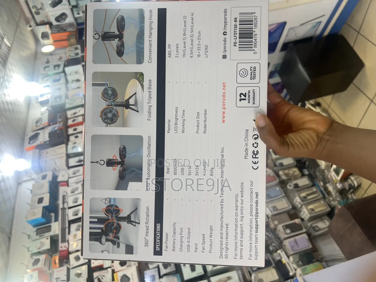 Porodo Dual Head Oscillator Fan