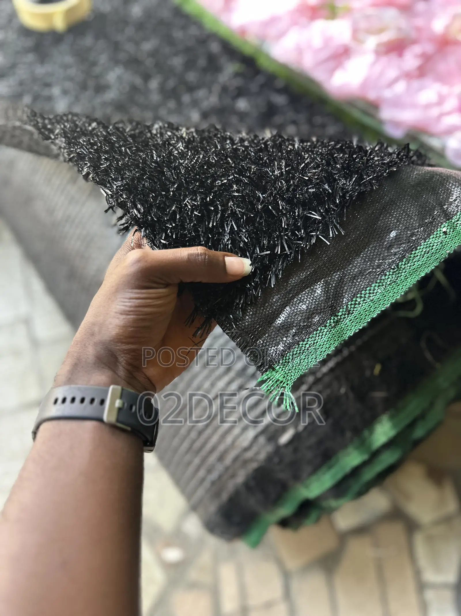 Pure Black 30mm Grass Rugs.(We Sell Per Sqm)