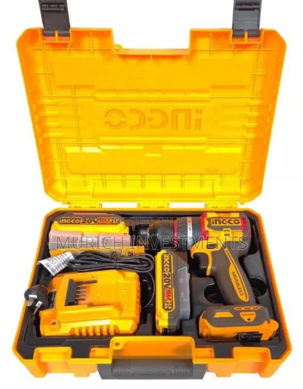20v Cordless Impact Drill 55nm Brushless Motor +2 Batteries