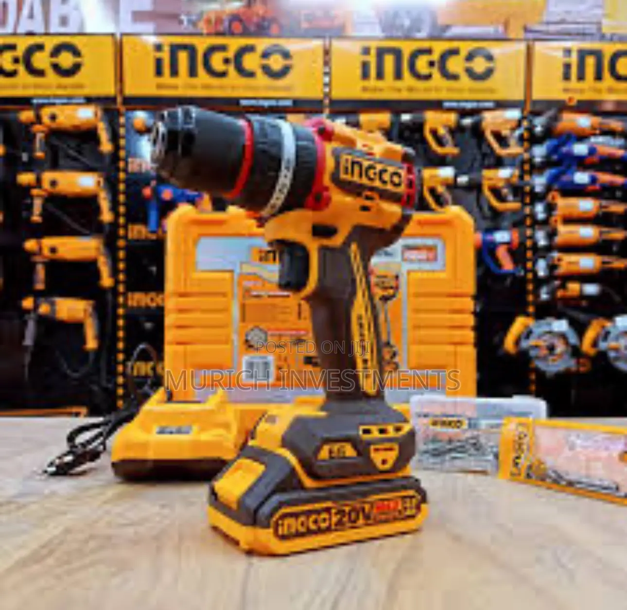 20v Cordless Impact Drill 55nm Brushless Motor +2 Batteries