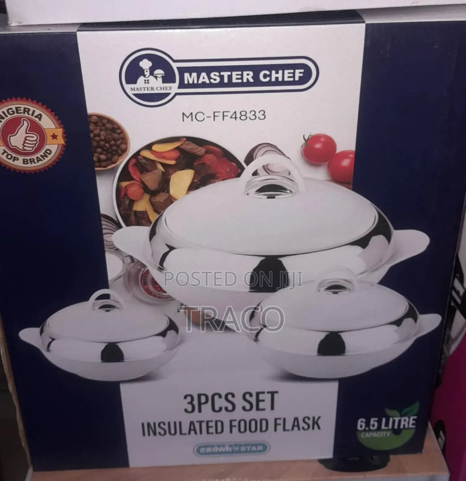 Master Chef 3pcs Insulated Food Flask 6.5ltr Capacity
