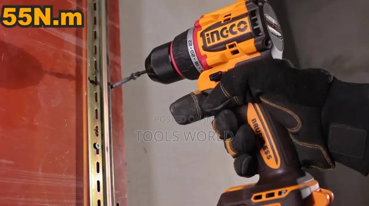 Ingco 20v Brushless Impact Drill + 2 Batteries + 47pcs Tool