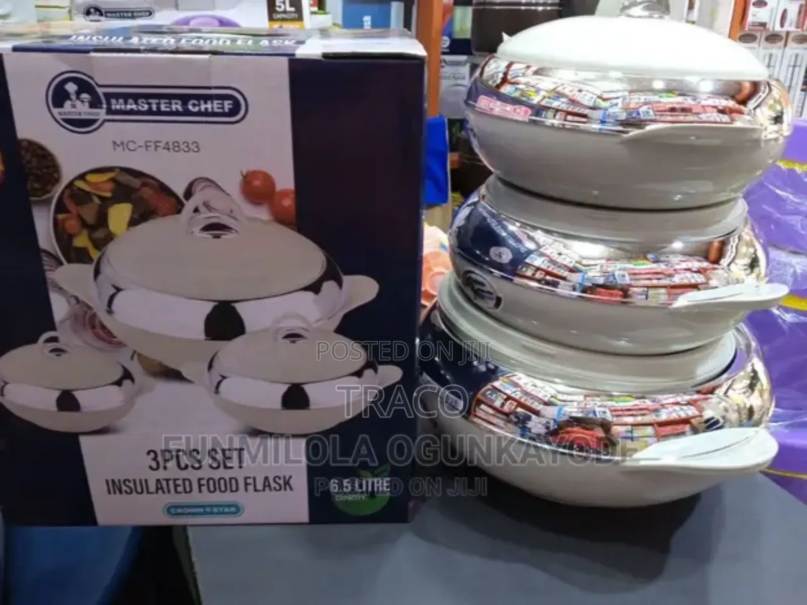 Master Chef 3pcs Insulated Food Flask 6.5ltr Capacity