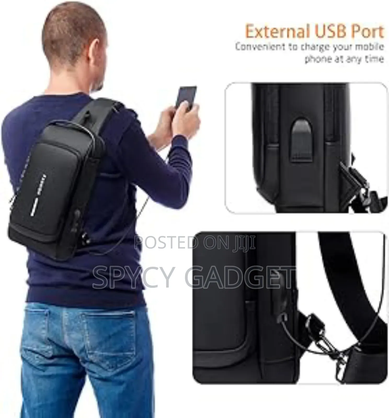Sling Bag With Anti-Theft Lock Cross Body Bag Usb Port