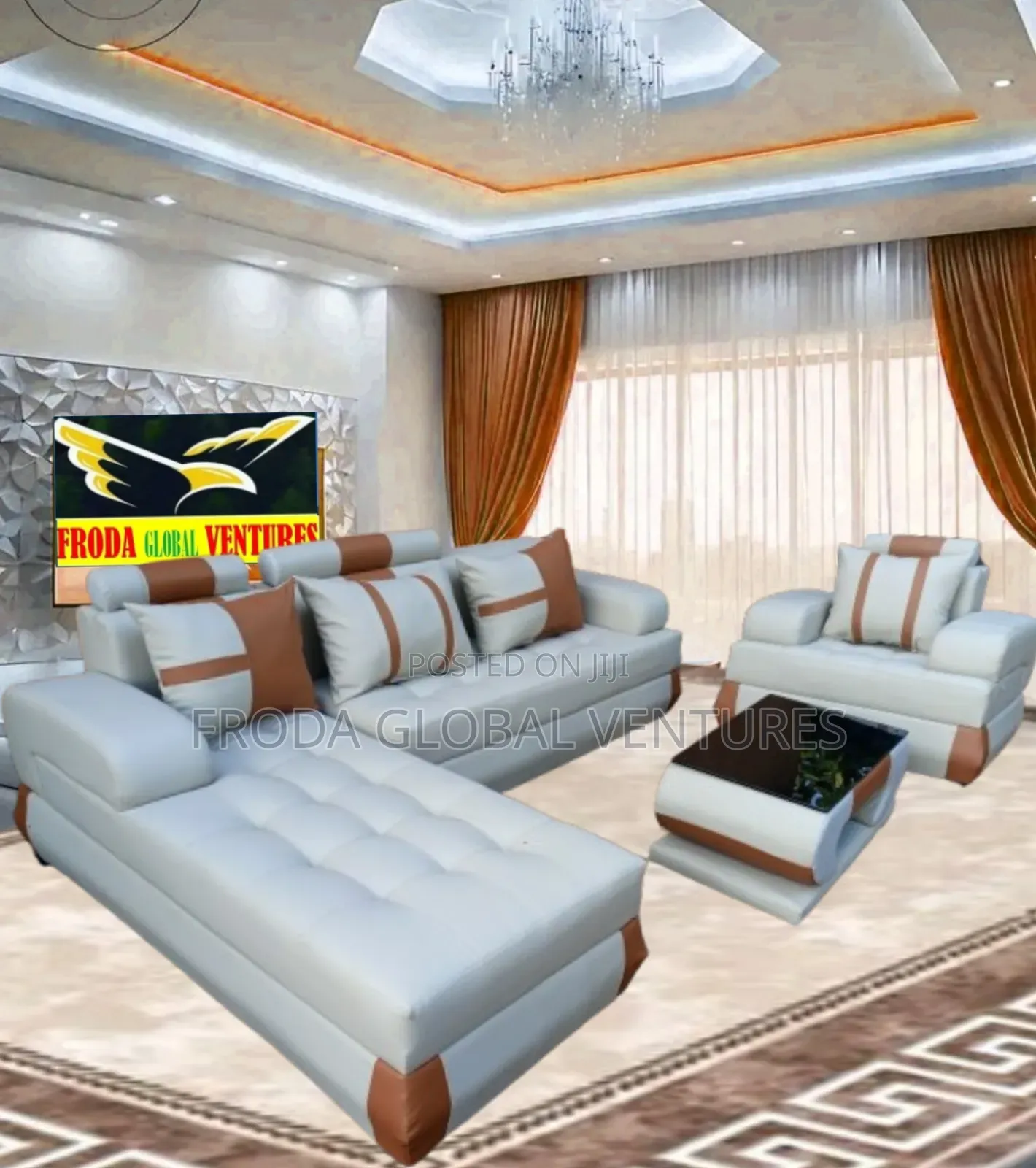 Quality Couch: L-Shape Sofa and Single Chair, Table. Jplph01