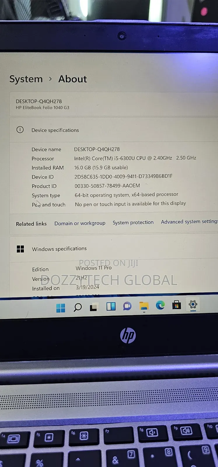 Laptop HP EliteBook Folio 1040 G3 16GB Intel Core I5 SSD 256GB