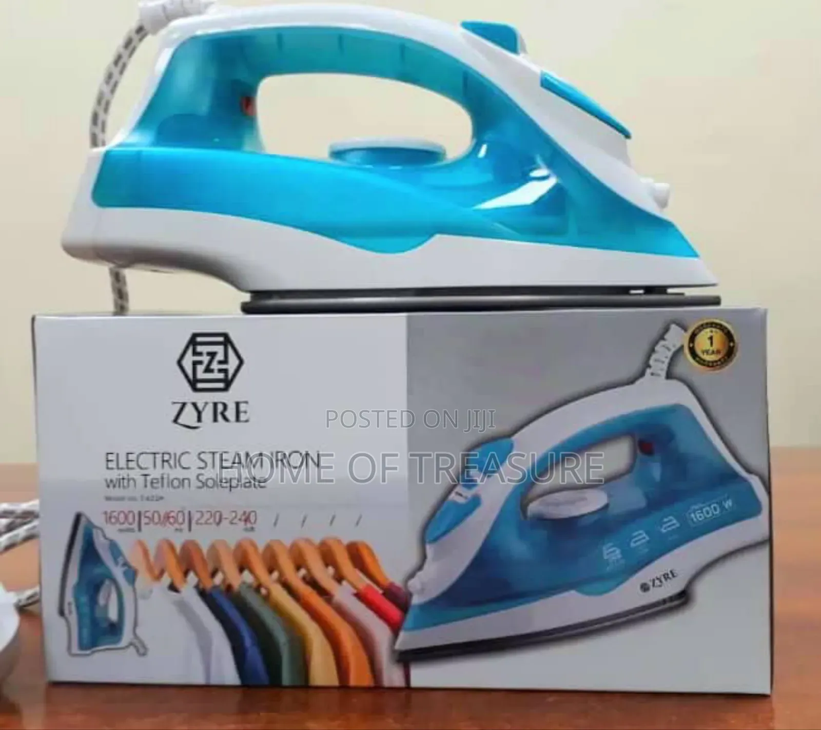 Zyre Electric Steam Iron With Teflon Sole Plate