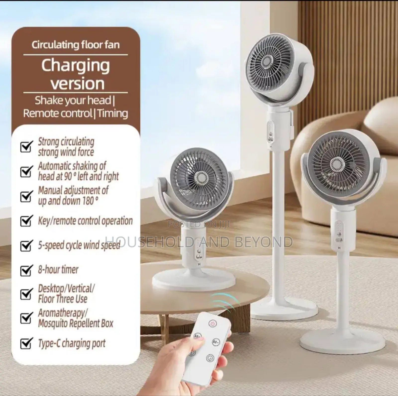 F1 Rechargeable Fan Circulation Standing Fan